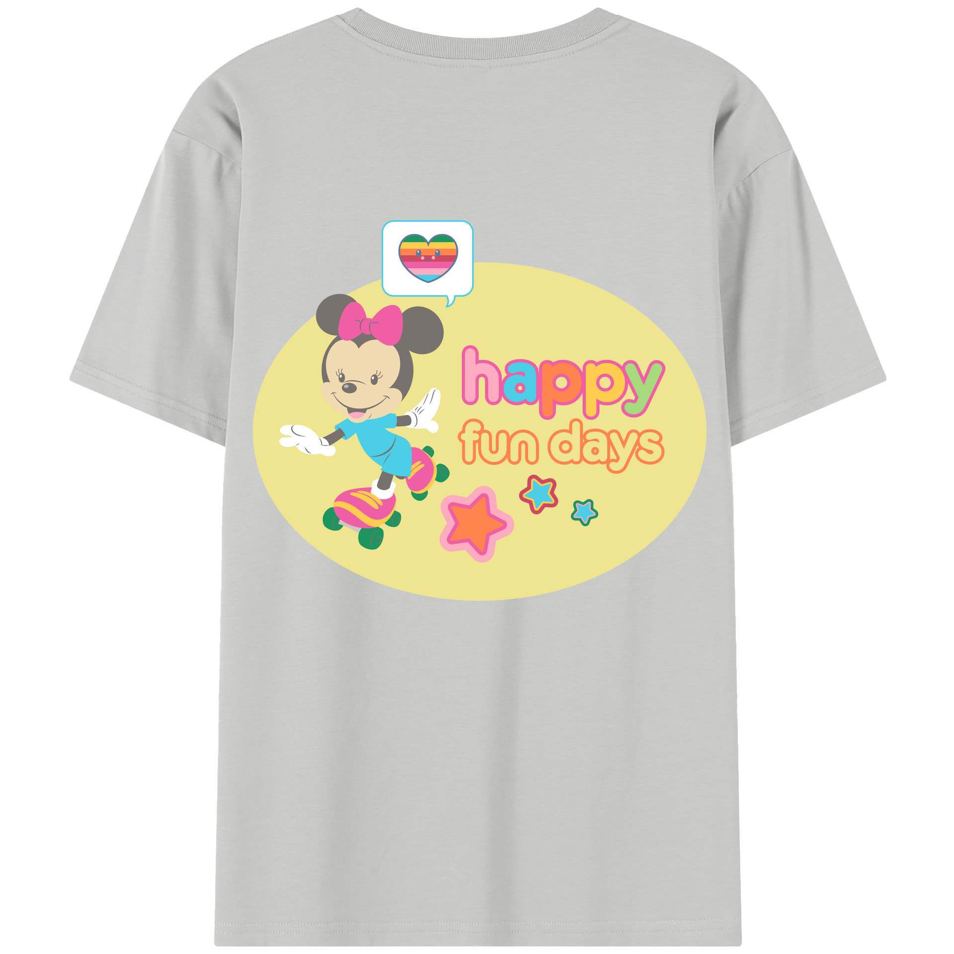 （画像用） ミッキーマウス Mickey Mouse レディース半袖Tシャツ(バックプリント)