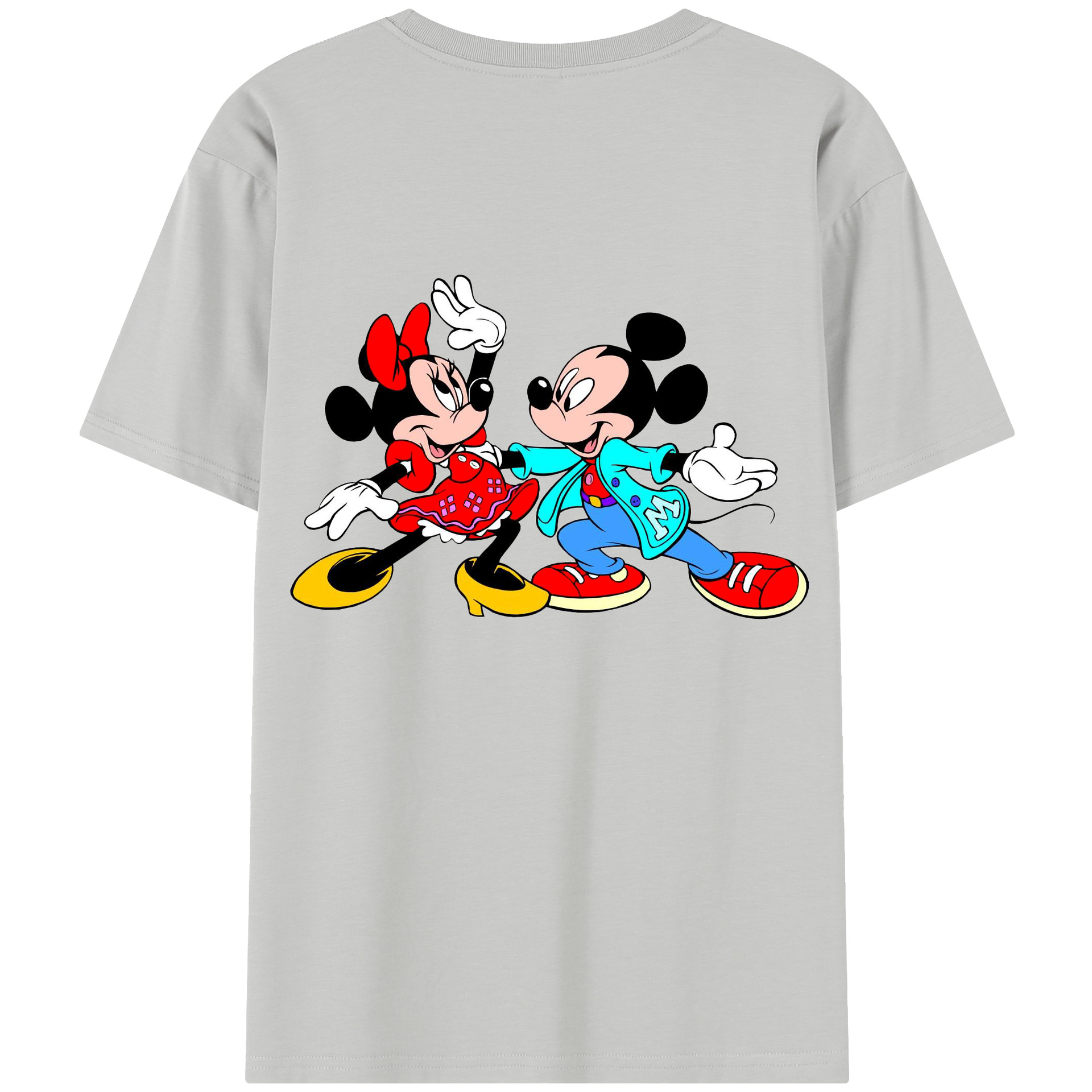 （画像用） ミッキーマウス Mickey Mouse レディース半袖Tシャツ(バックプリント)