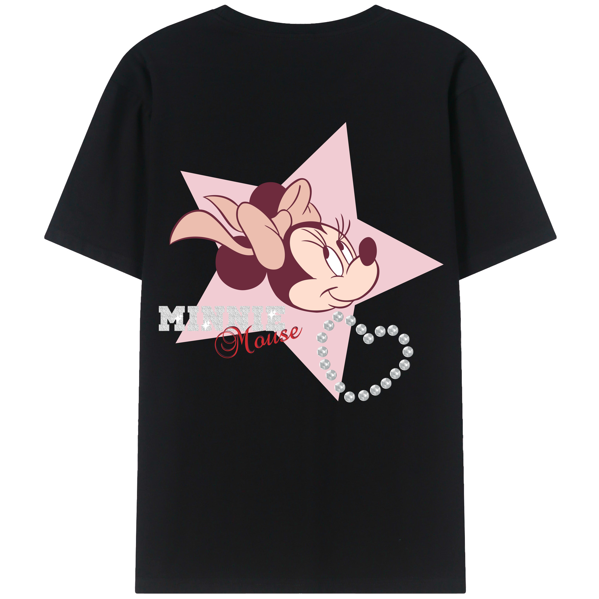 （画像用） ミッキーマウス Mickey Mouse レディース半袖Tシャツ(バックプリント)