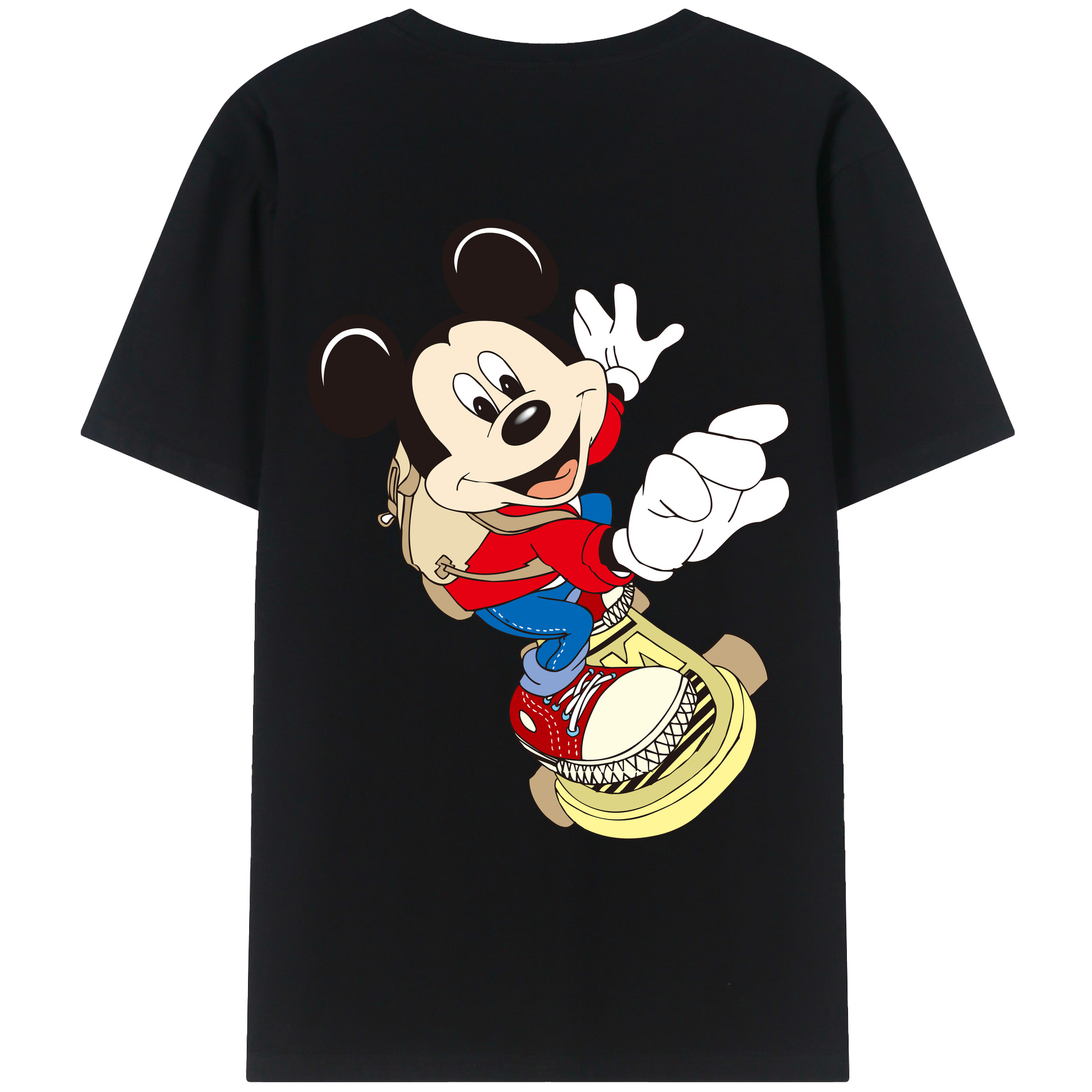 （画像用） ミッキーマウス Mickey Mouse レディース半袖Tシャツ(バックプリント)