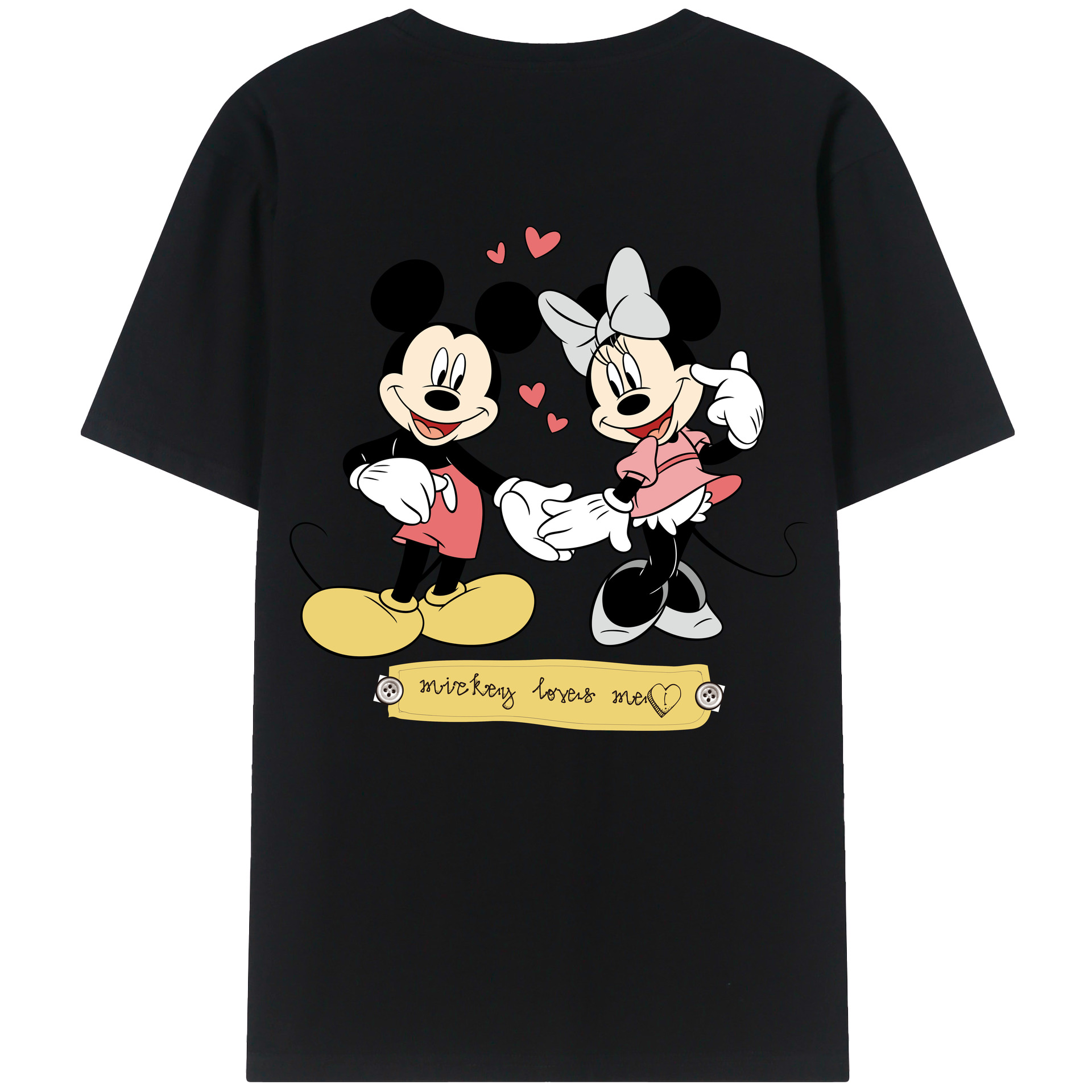 （画像用） ミッキーマウス Mickey Mouse レディース半袖Tシャツ(バックプリント)