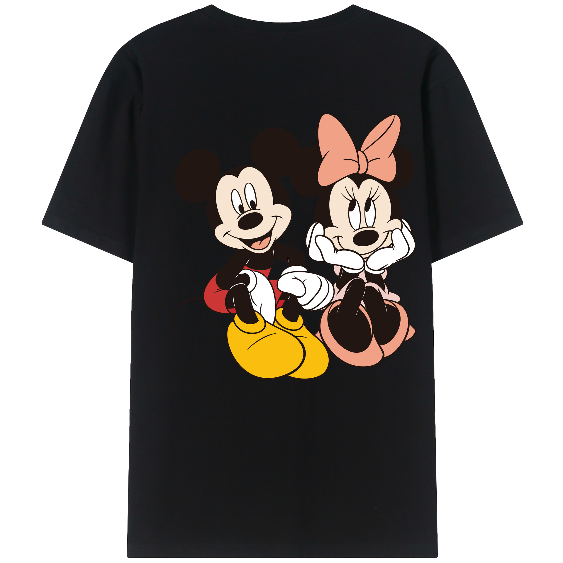 （画像用） ミッキーマウス Mickey Mouse レディース半袖Tシャツ(バックプリント)