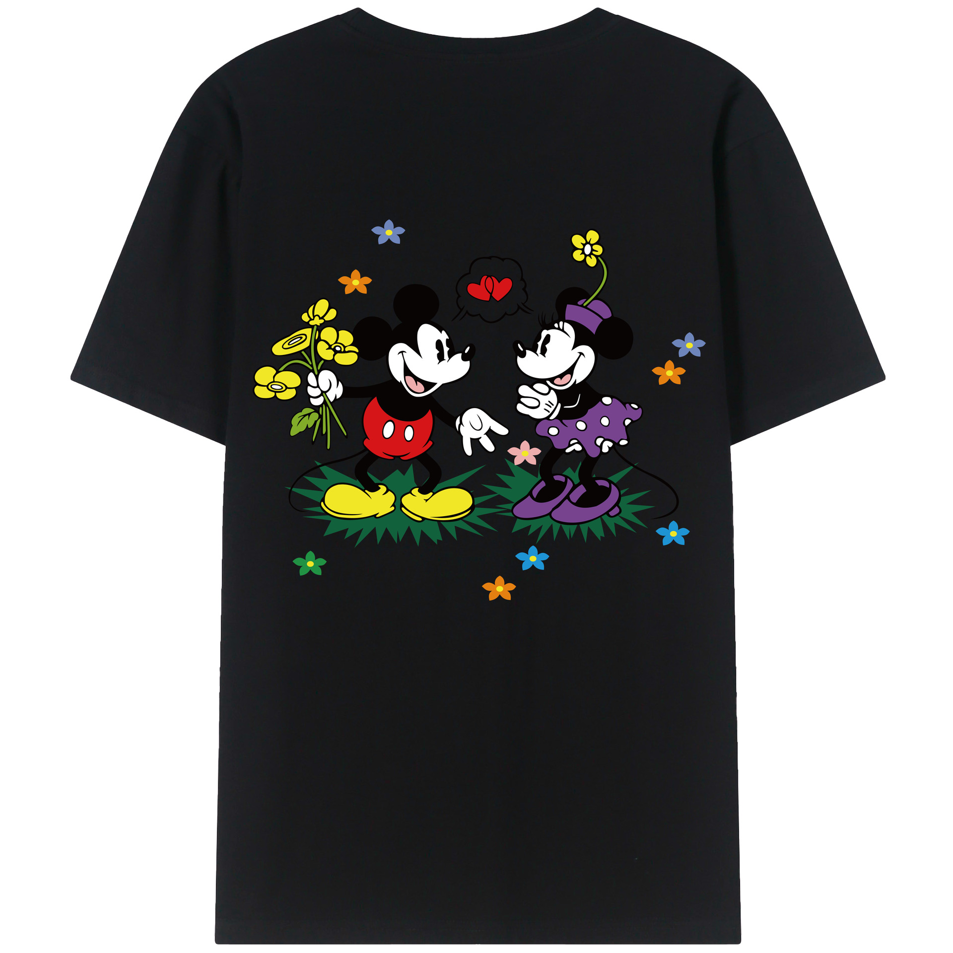 （画像用） ミッキーマウス Mickey Mouse レディース半袖Tシャツ(バックプリント)