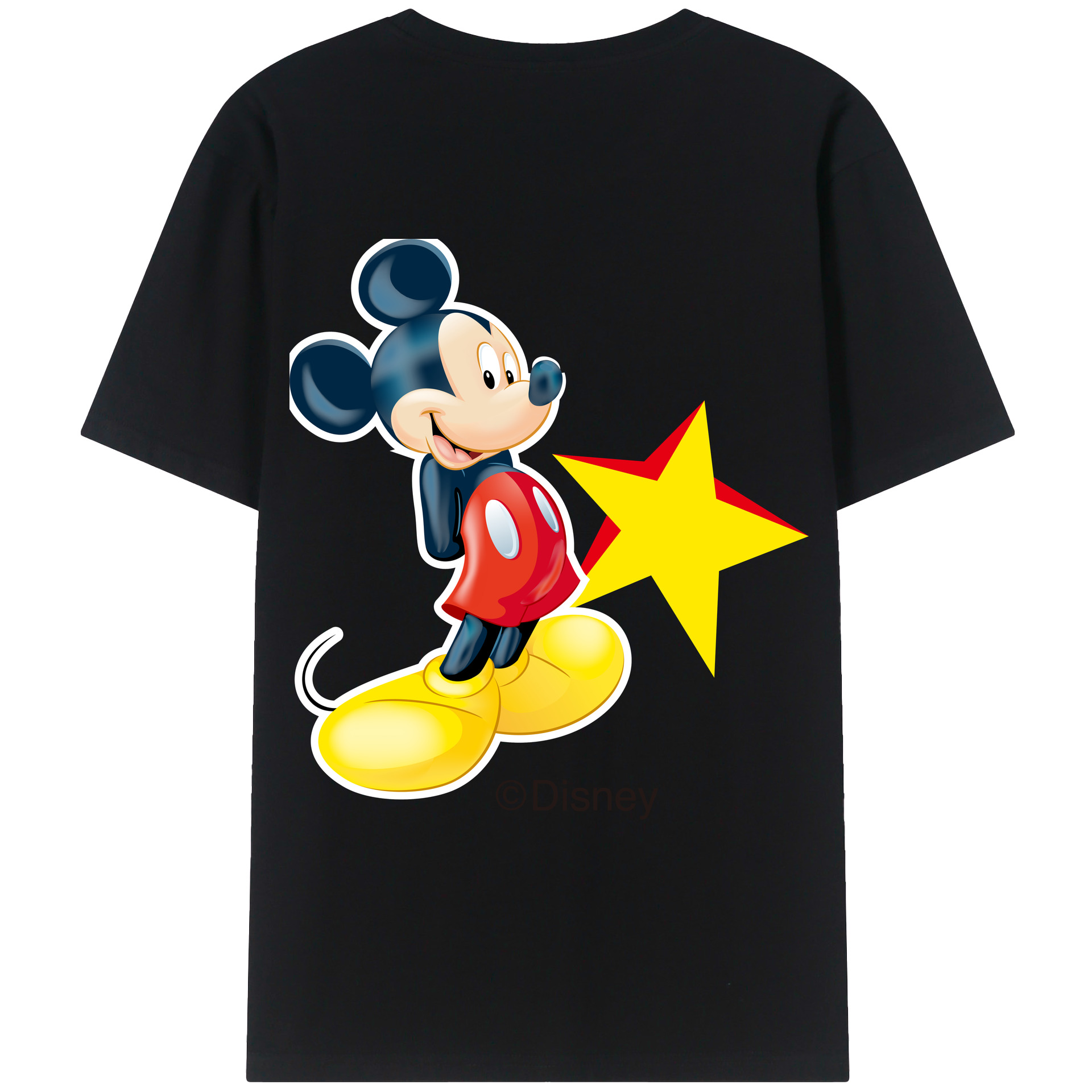 （画像用） ミッキーマウス Mickey Mouse レディース半袖Tシャツ(バックプリント)