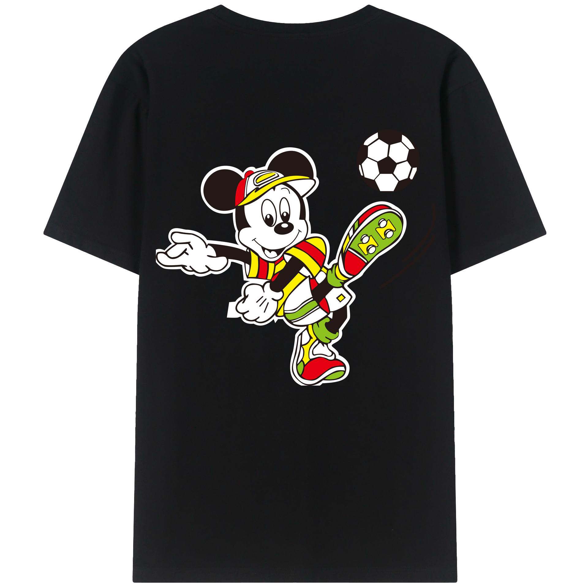 （画像用） ミッキーマウス Mickey Mouse レディース半袖Tシャツ(バックプリント)