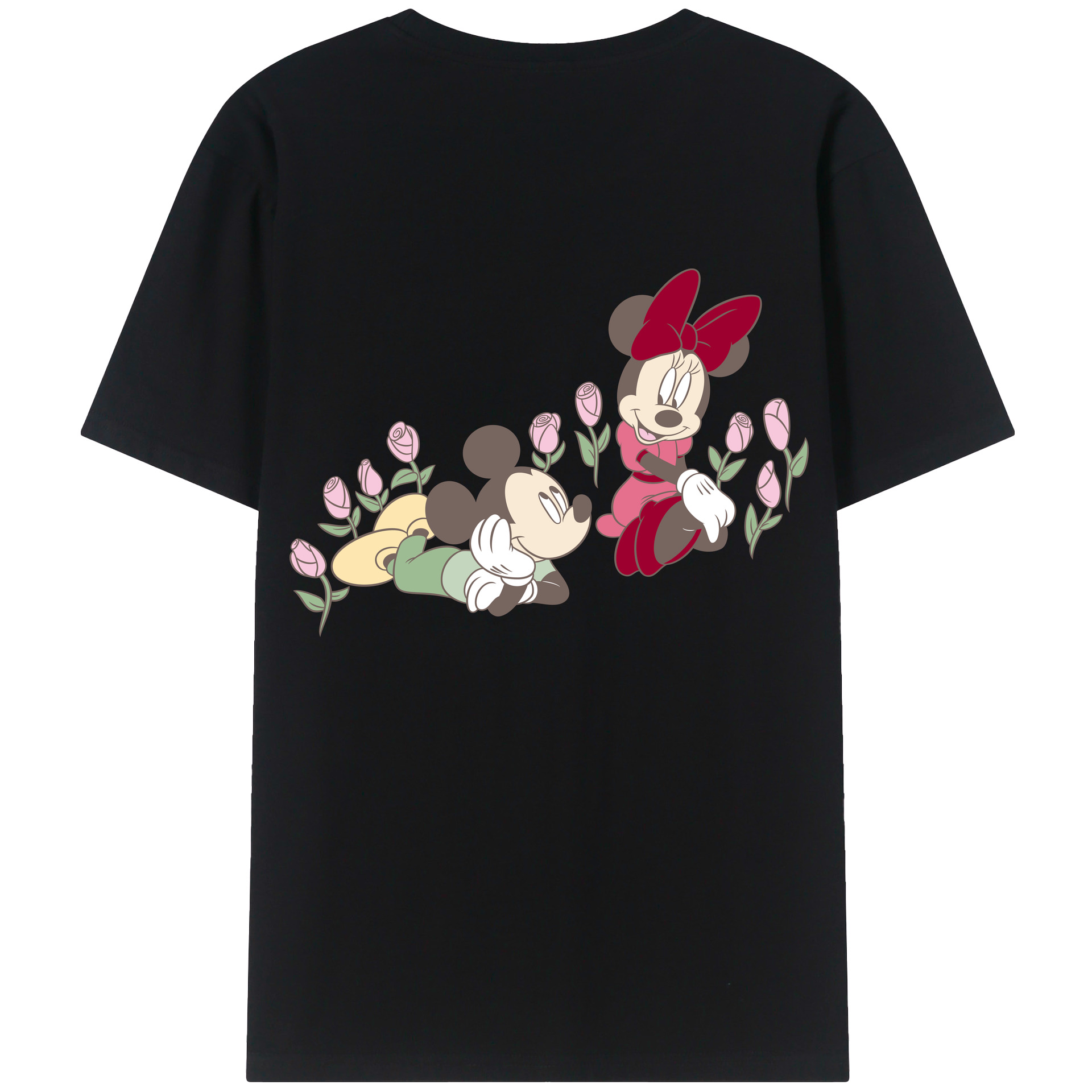 （画像用） ミッキーマウス Mickey Mouse レディース半袖Tシャツ(バックプリント)