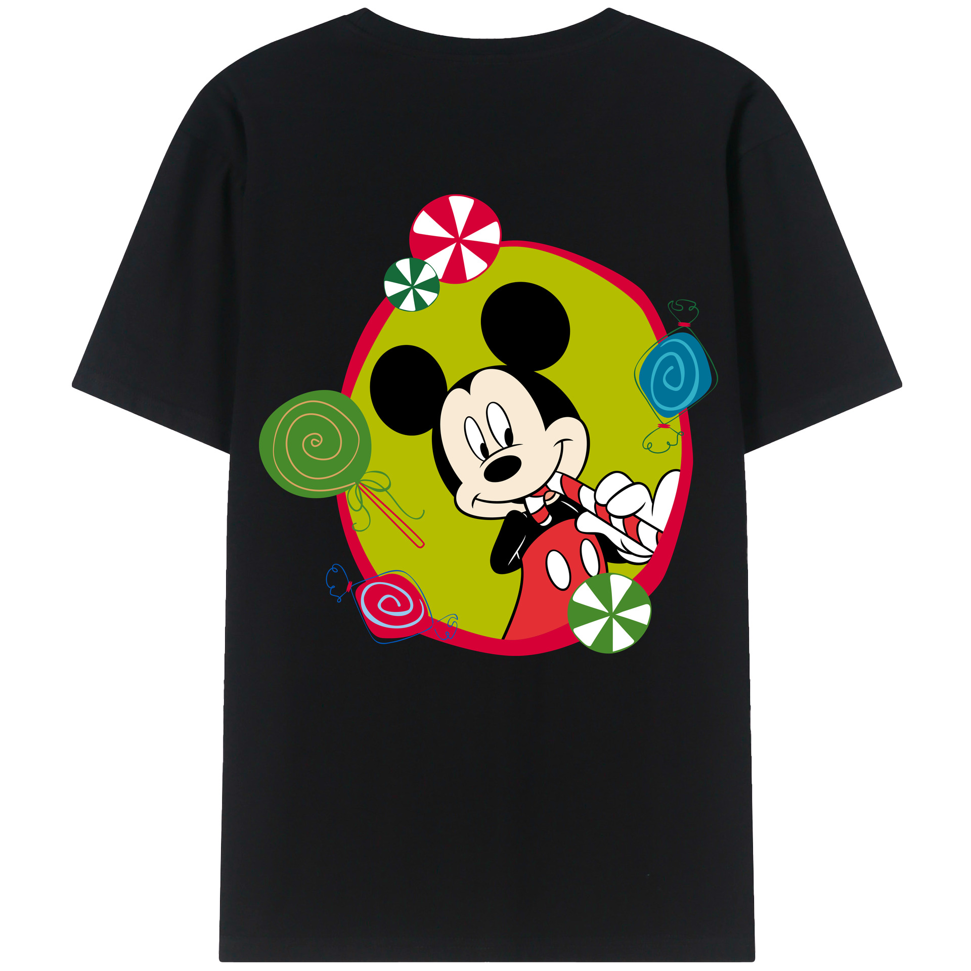（画像用） ミッキーマウス Mickey Mouse レディース半袖Tシャツ(バックプリント)