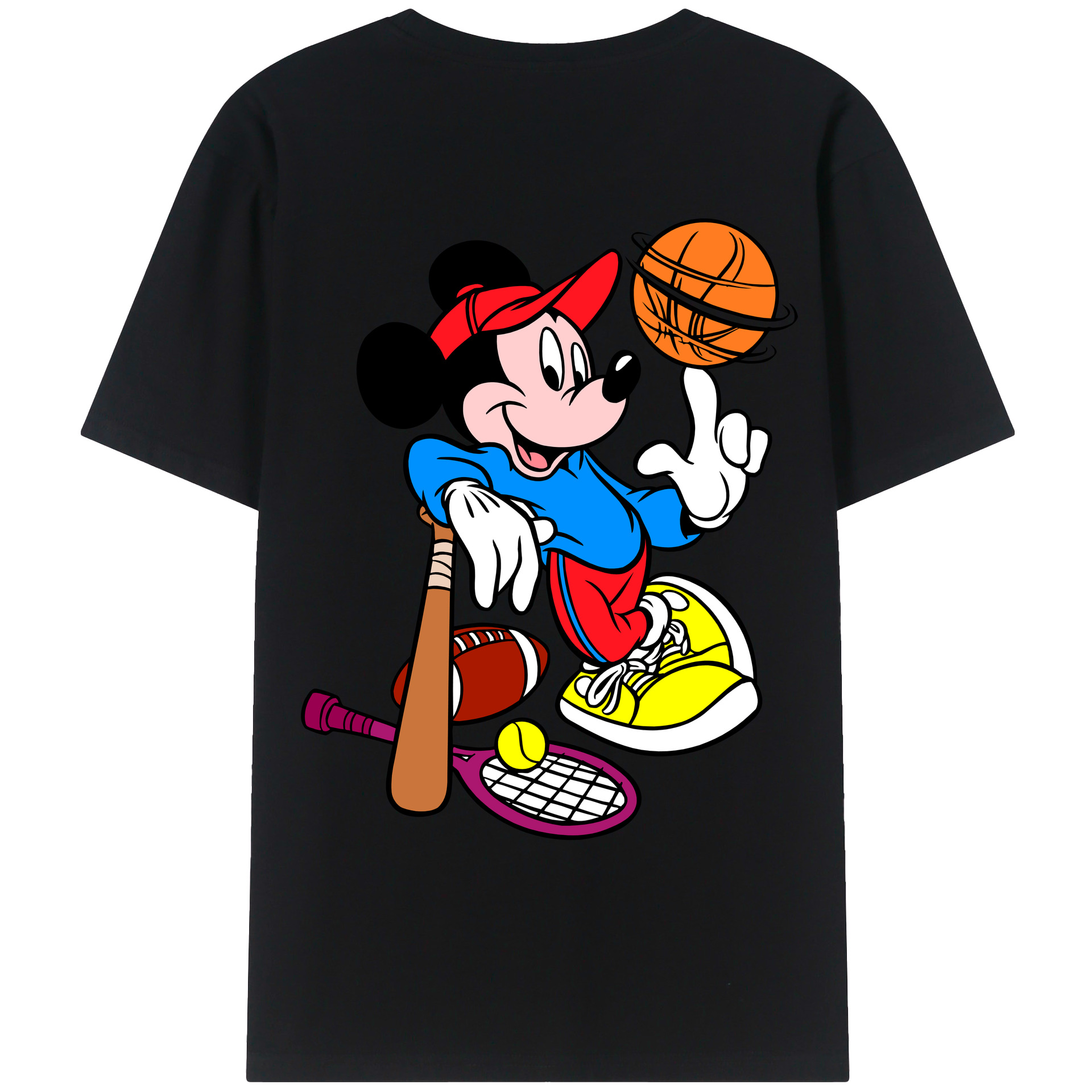 （画像用） ミッキーマウス Mickey Mouse レディース半袖Tシャツ(バックプリント)
