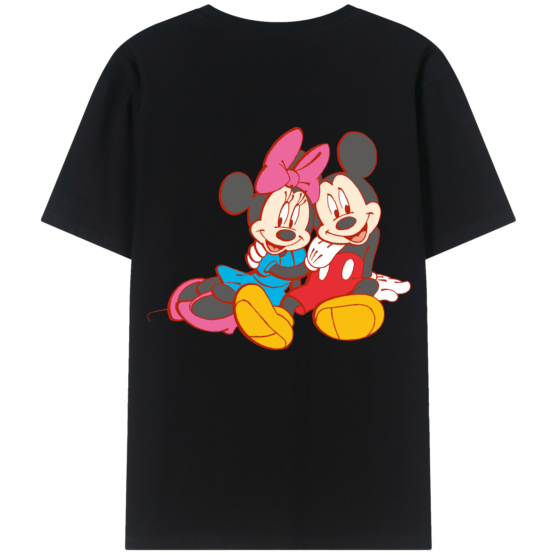（画像用） ミッキーマウス Mickey Mouse レディース半袖Tシャツ(バックプリント)
