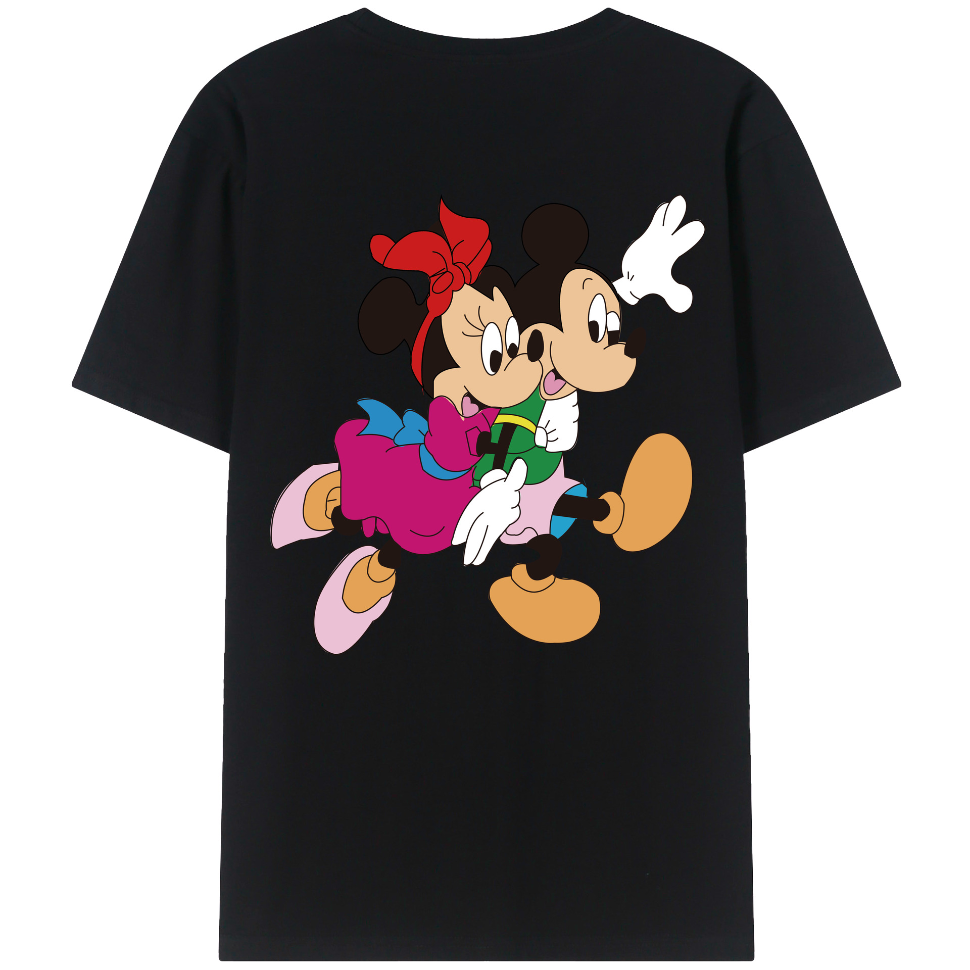 （画像用） ミッキーマウス Mickey Mouse レディース半袖Tシャツ(バックプリント)
