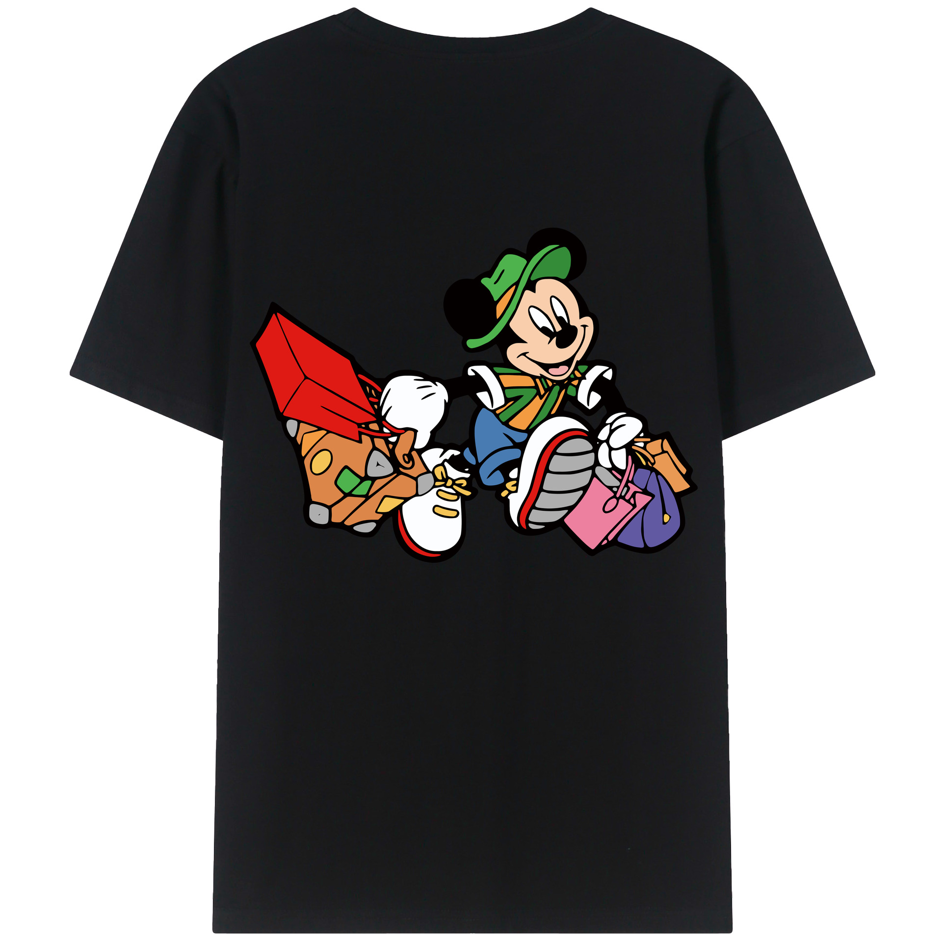 （画像用） ミッキーマウス Mickey Mouse レディース半袖Tシャツ(バックプリント)