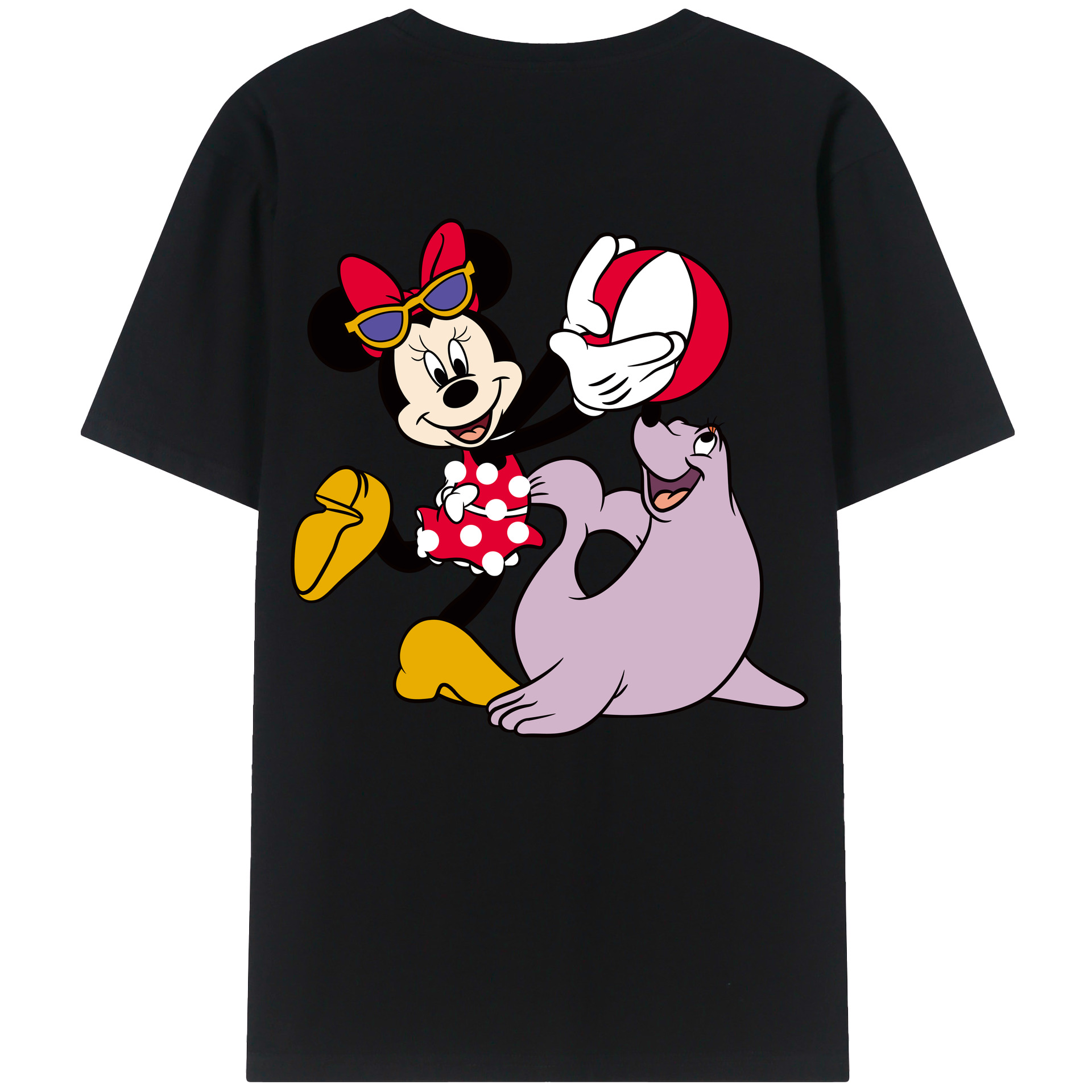 （画像用） ミッキーマウス Mickey Mouse レディース半袖Tシャツ(バックプリント)