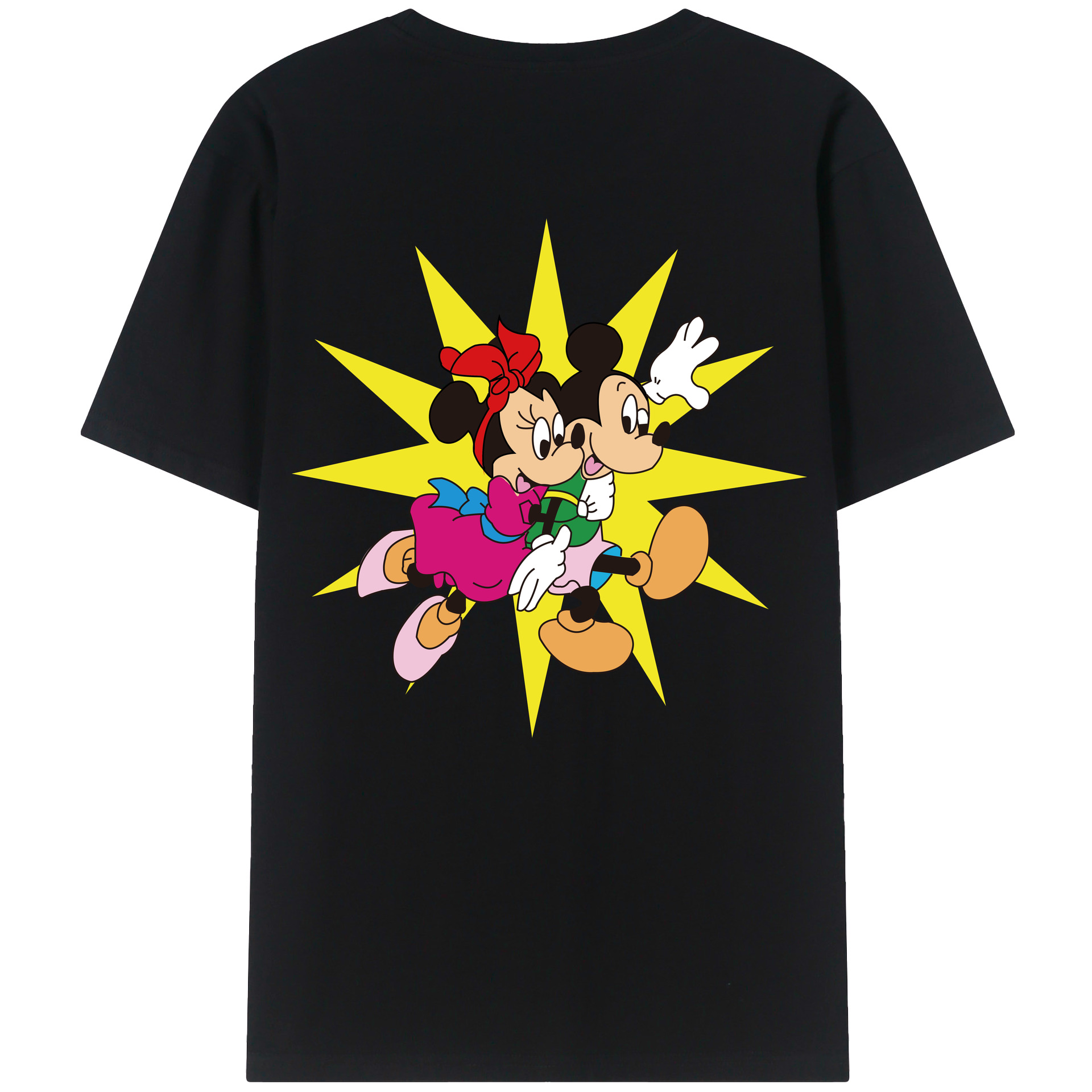 （画像用） ミッキーマウス Mickey Mouse レディース半袖Tシャツ(バックプリント)