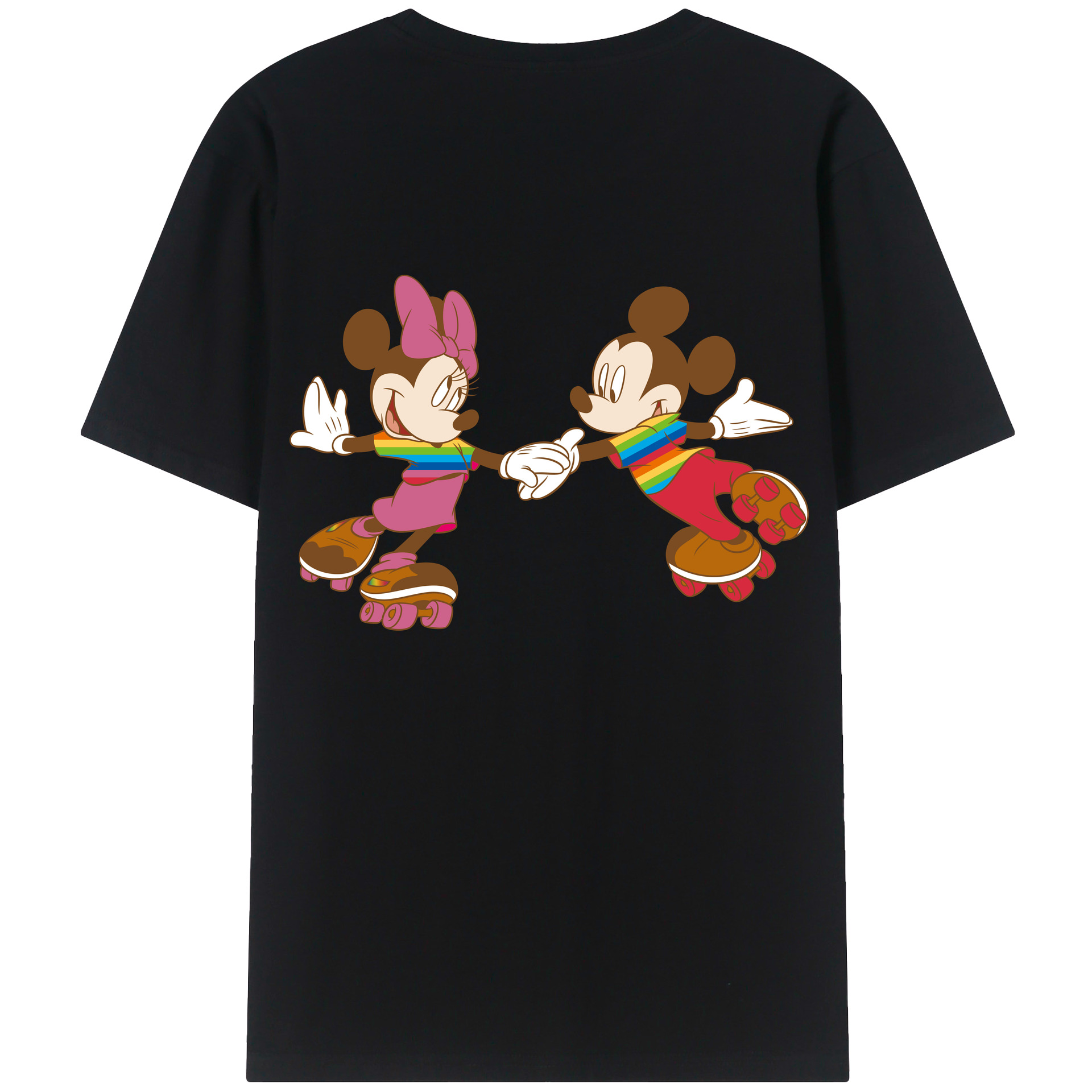 （画像用） ミッキーマウス Mickey Mouse レディース半袖Tシャツ(バックプリント)