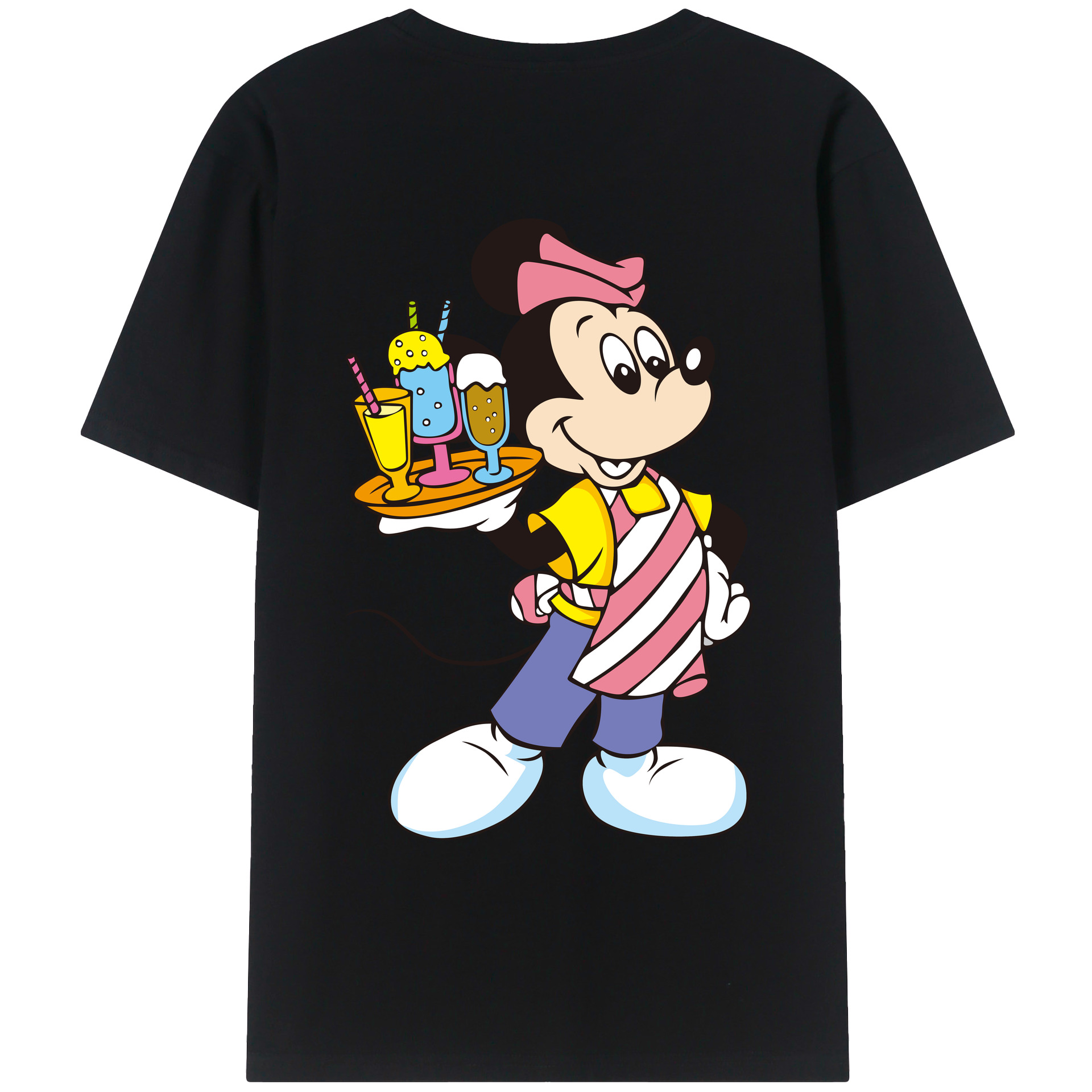 （画像用） ミッキーマウス Mickey Mouse レディース半袖Tシャツ(バックプリント)