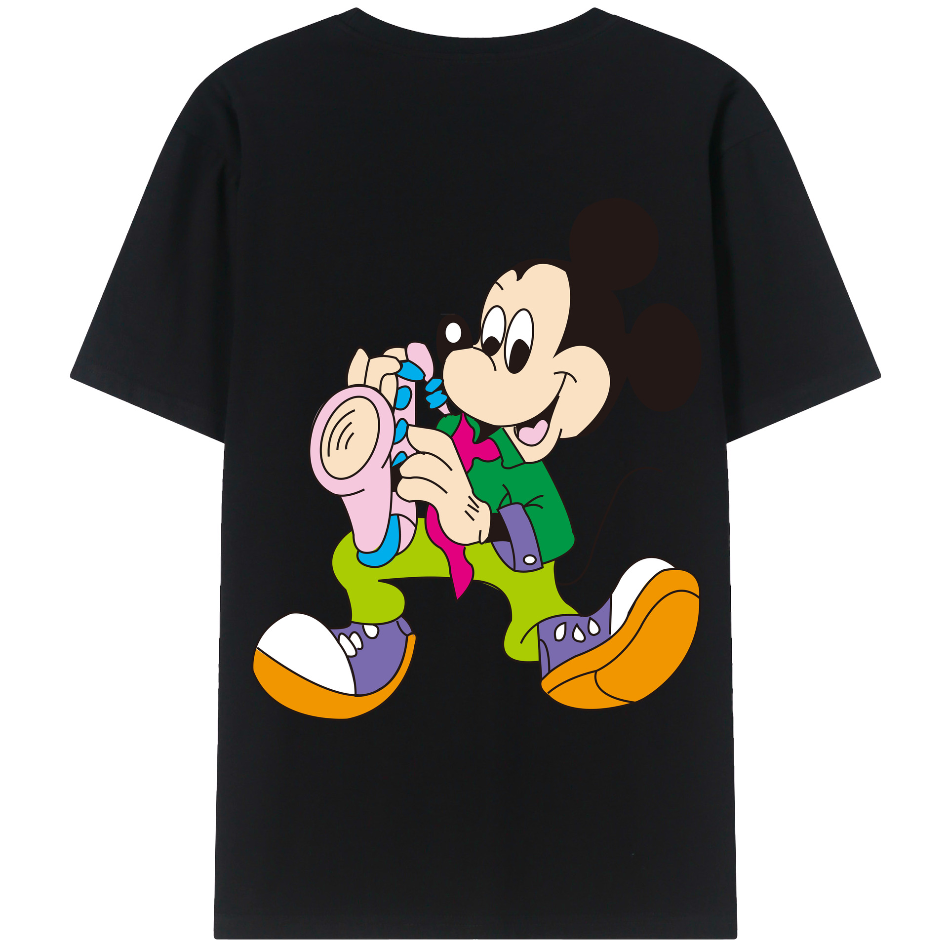 （画像用） ミッキーマウス Mickey Mouse レディース半袖Tシャツ(バックプリント)