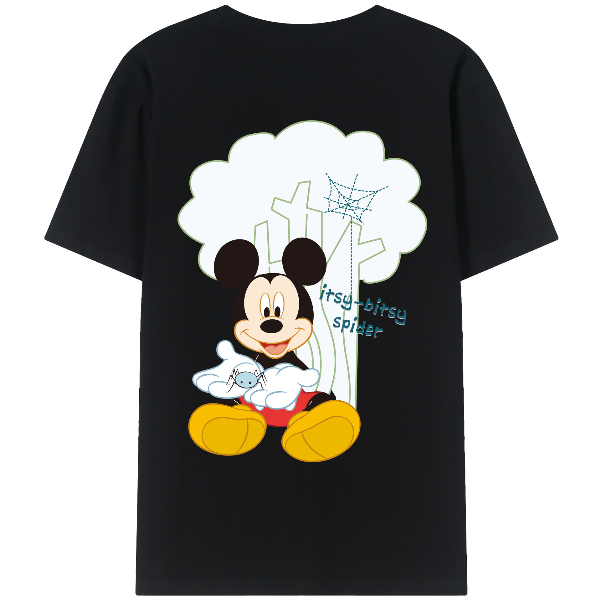 （画像用） ミッキーマウス Mickey Mouse レディース半袖Tシャツ(バックプリント)