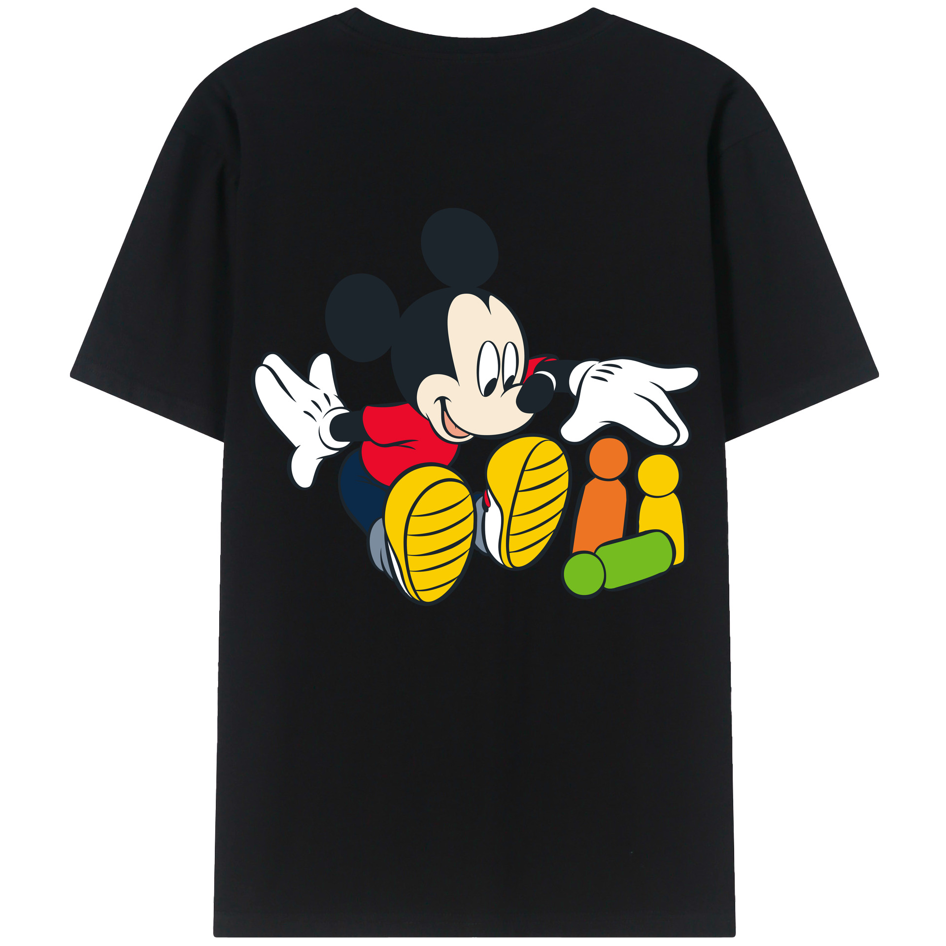 （画像用） ミッキーマウス Mickey Mouse レディース半袖Tシャツ(バックプリント)