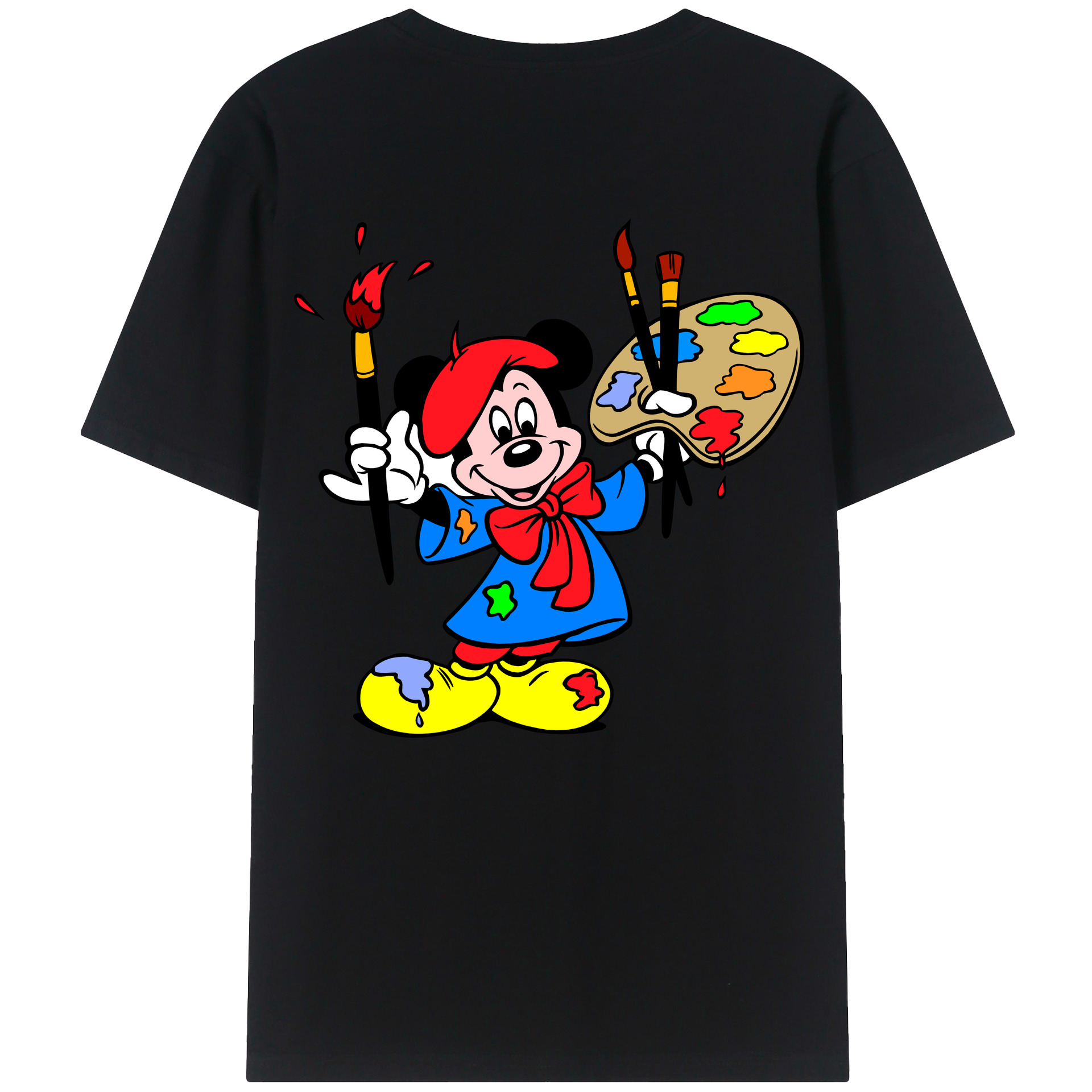 （画像用） ミッキーマウス Mickey Mouse レディース半袖Tシャツ(バックプリント)