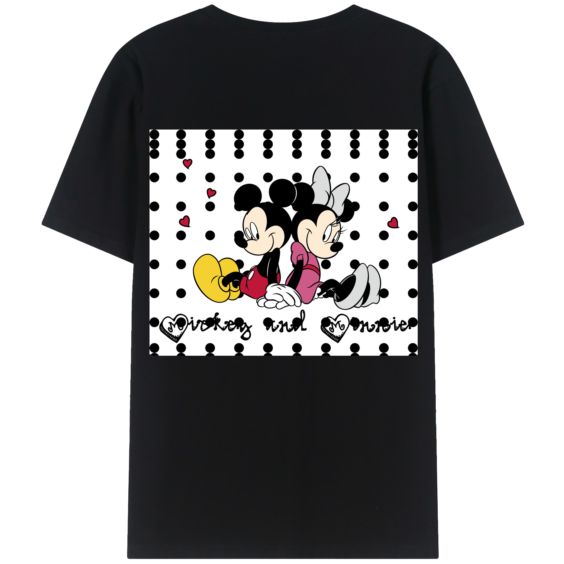 （画像用） ミッキーマウス Mickey Mouse レディース半袖Tシャツ(バックプリント)