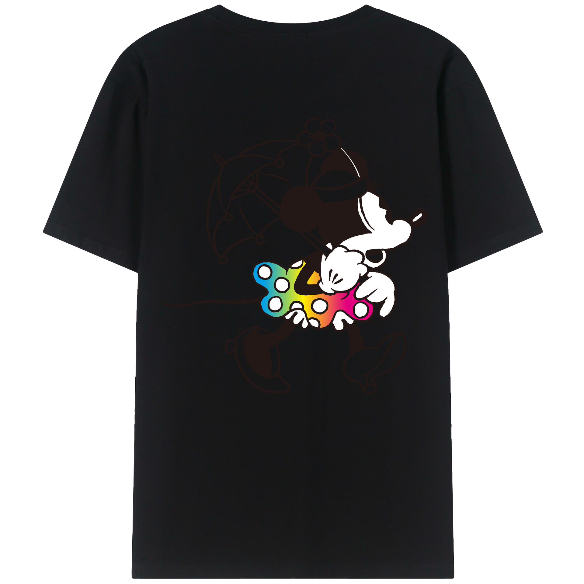 （画像用） ミッキーマウス Mickey Mouse レディース半袖Tシャツ(バックプリント)