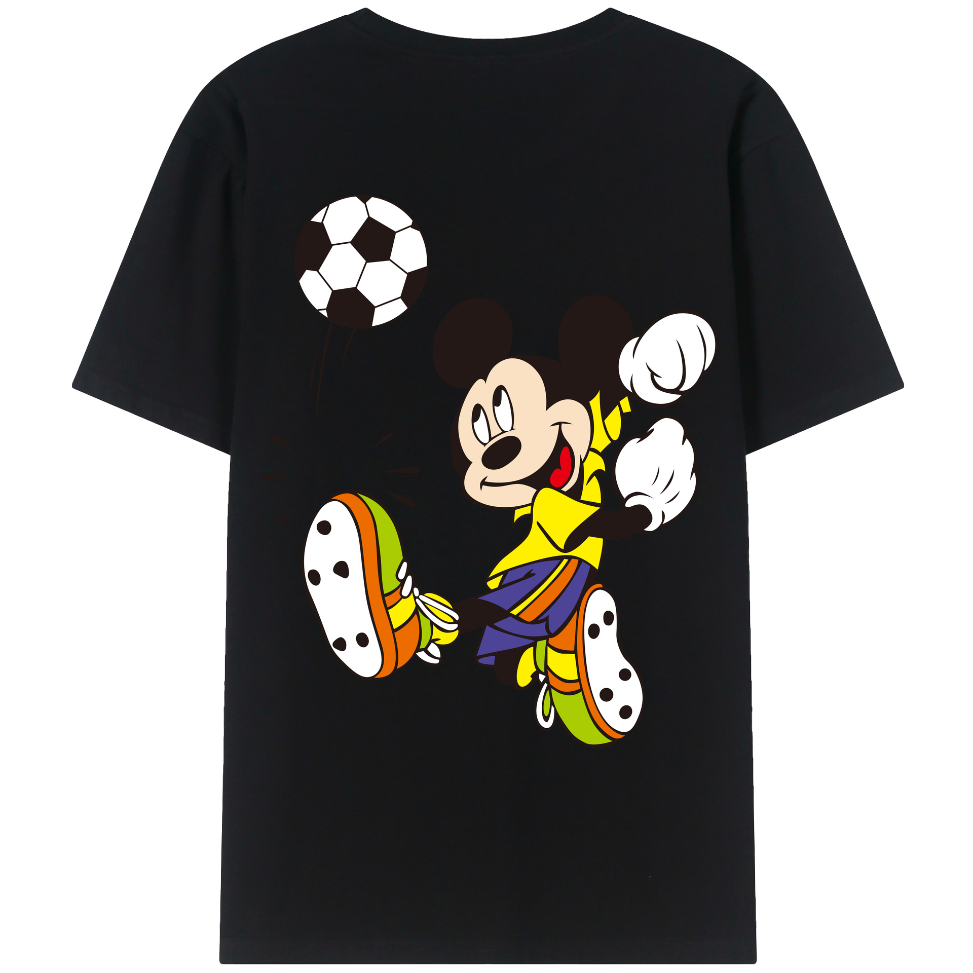 （画像用） ミッキーマウス Mickey Mouse レディース半袖Tシャツ(バックプリント)