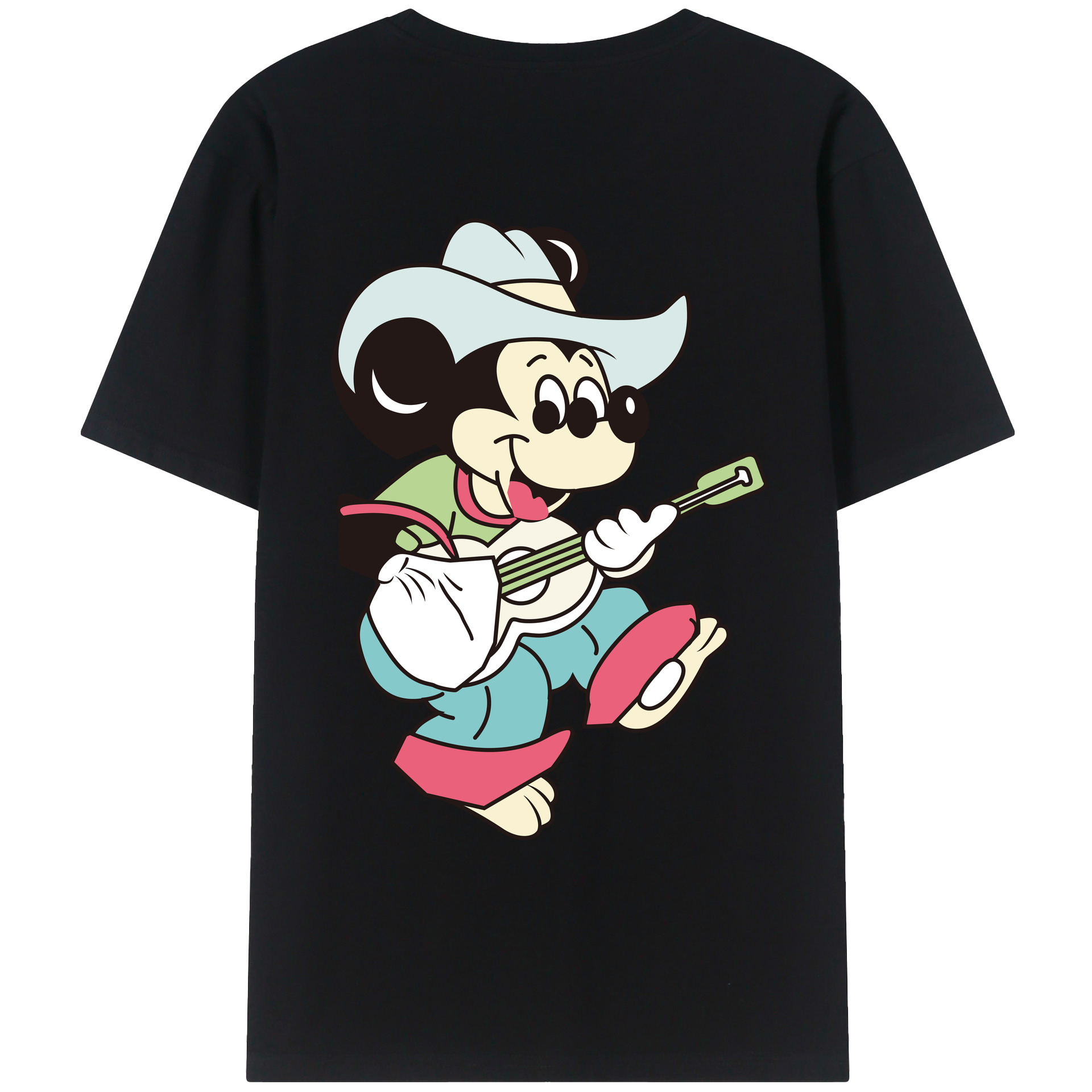 （画像用） ミッキーマウス Mickey Mouse レディース半袖Tシャツ(バックプリント)