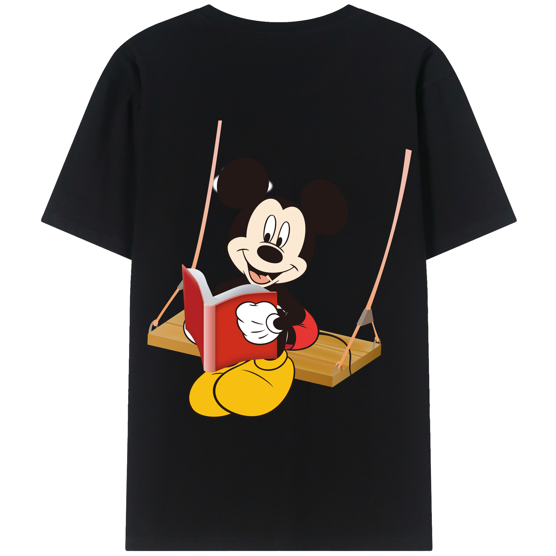 （画像用） ミッキーマウス Mickey Mouse レディース半袖Tシャツ(バックプリント)