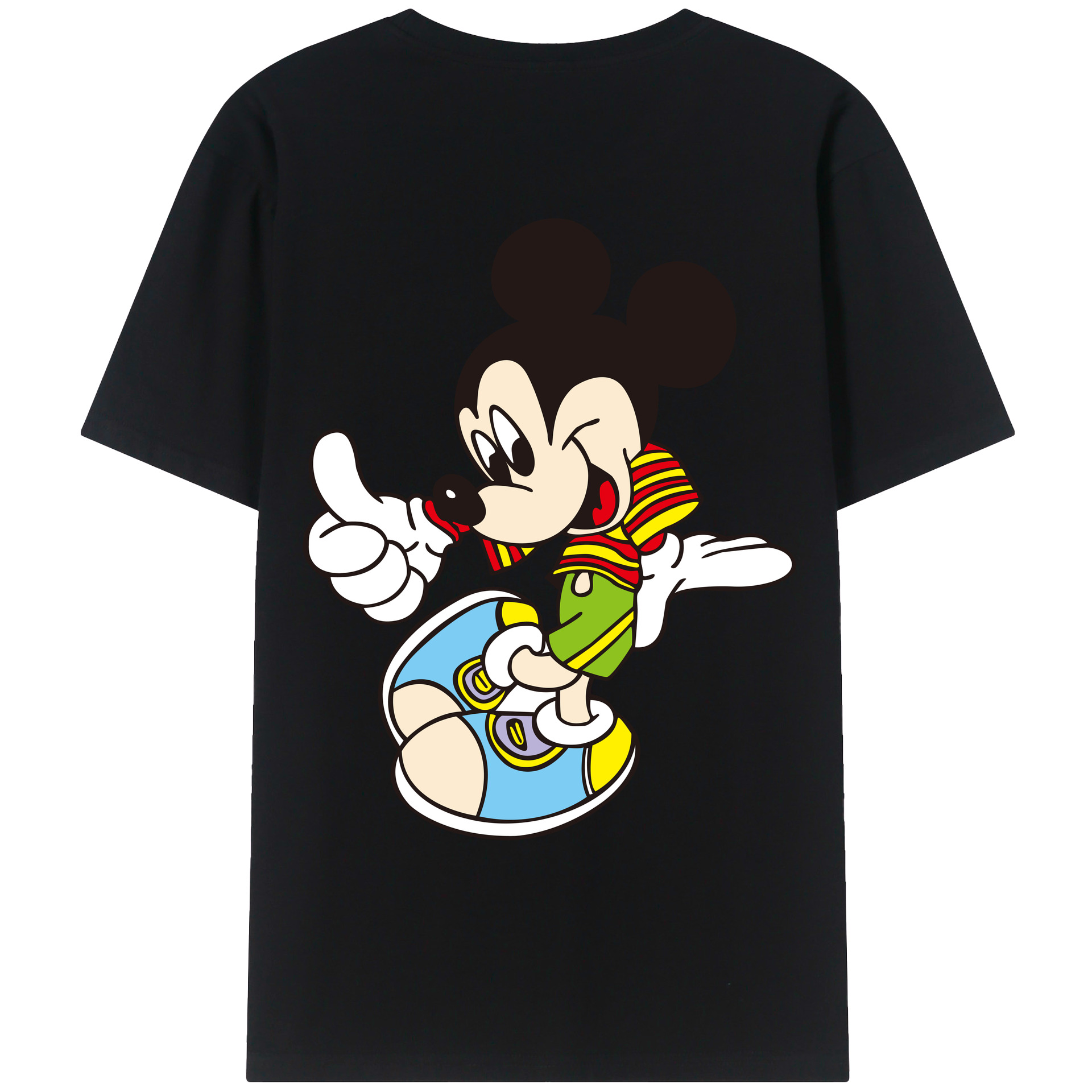 （画像用） ミッキーマウス Mickey Mouse レディース半袖Tシャツ(バックプリント)