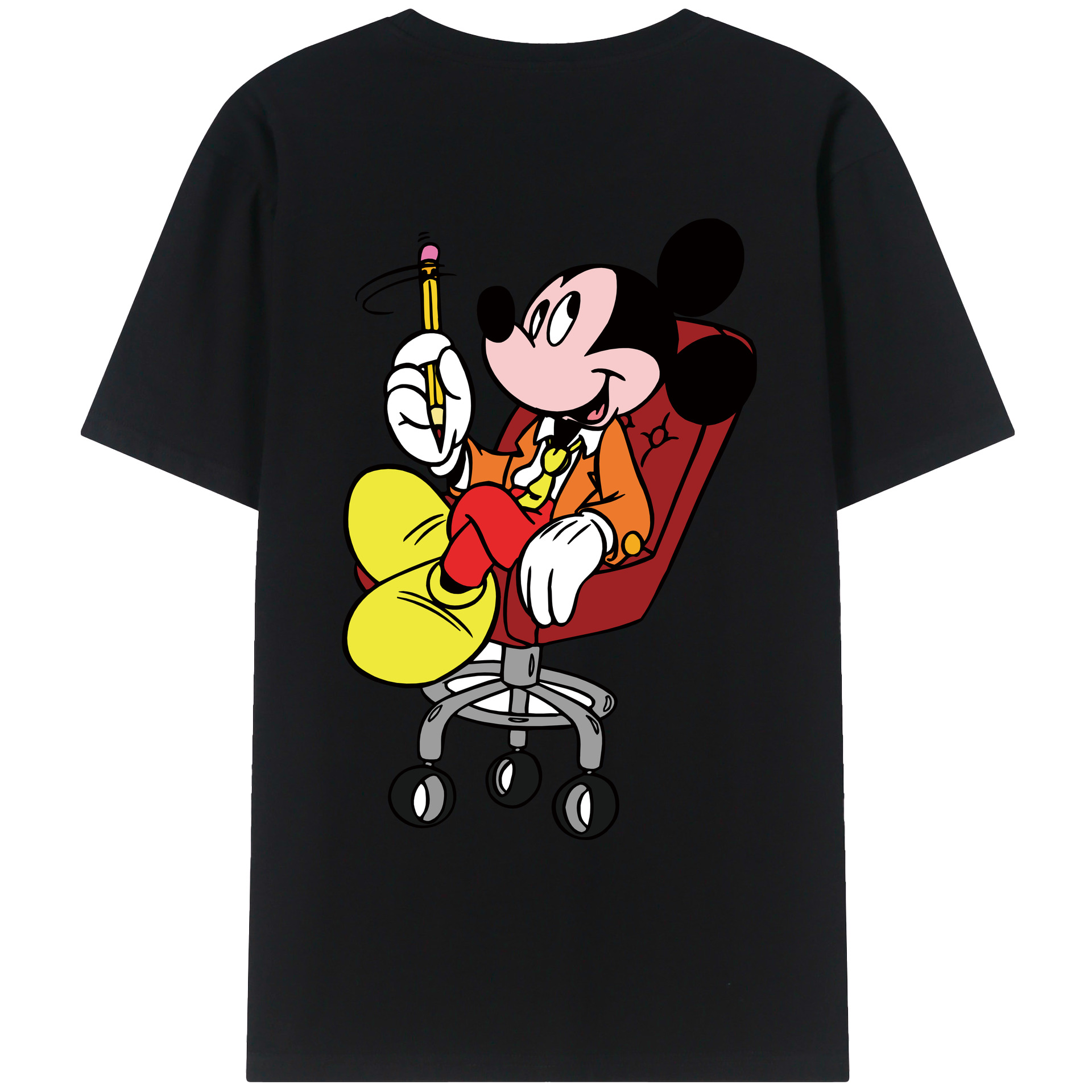 （画像用） ミッキーマウス Mickey Mouse レディース半袖Tシャツ(バックプリント)