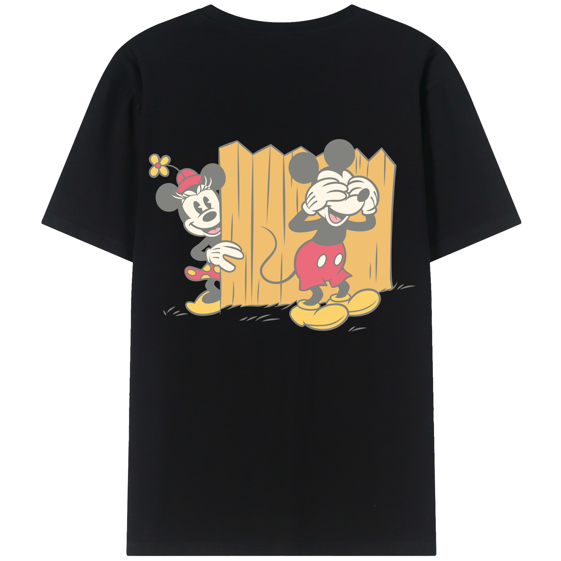 （画像用） ミッキーマウス Mickey Mouse レディース半袖Tシャツ(バックプリント)