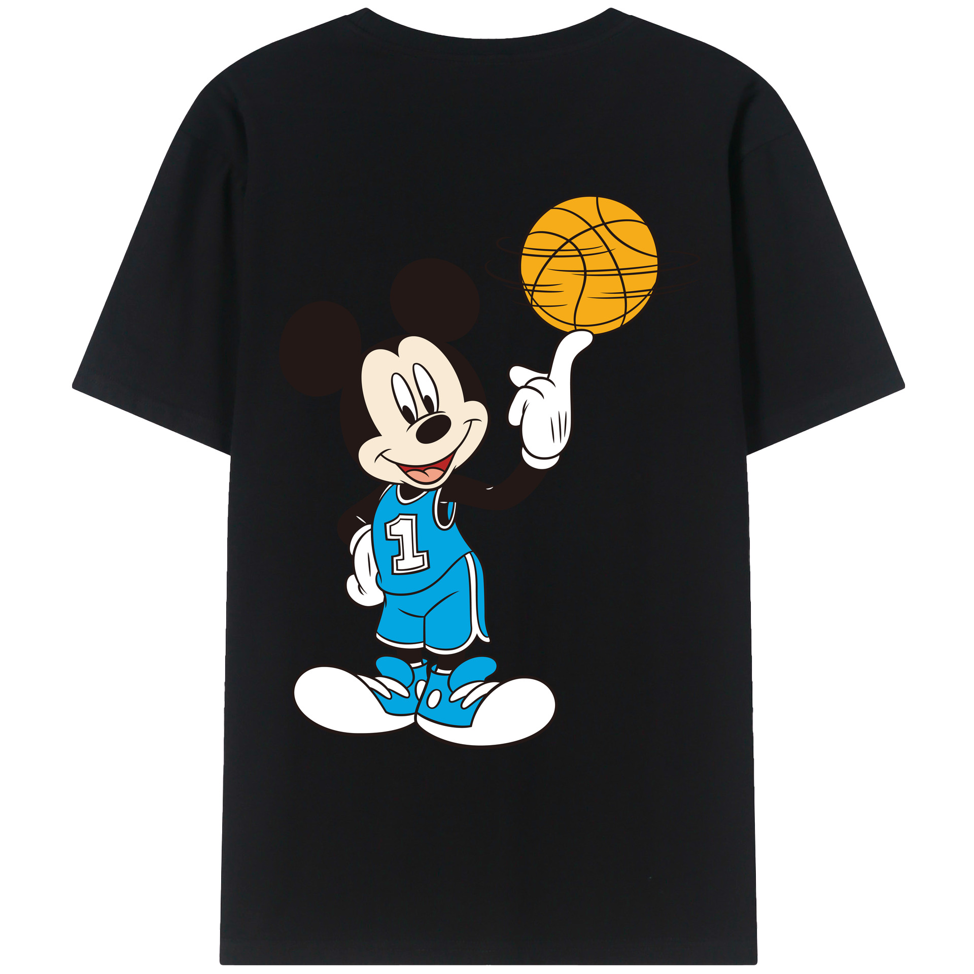 （画像用） ミッキーマウス Mickey Mouse レディース半袖Tシャツ(バックプリント)