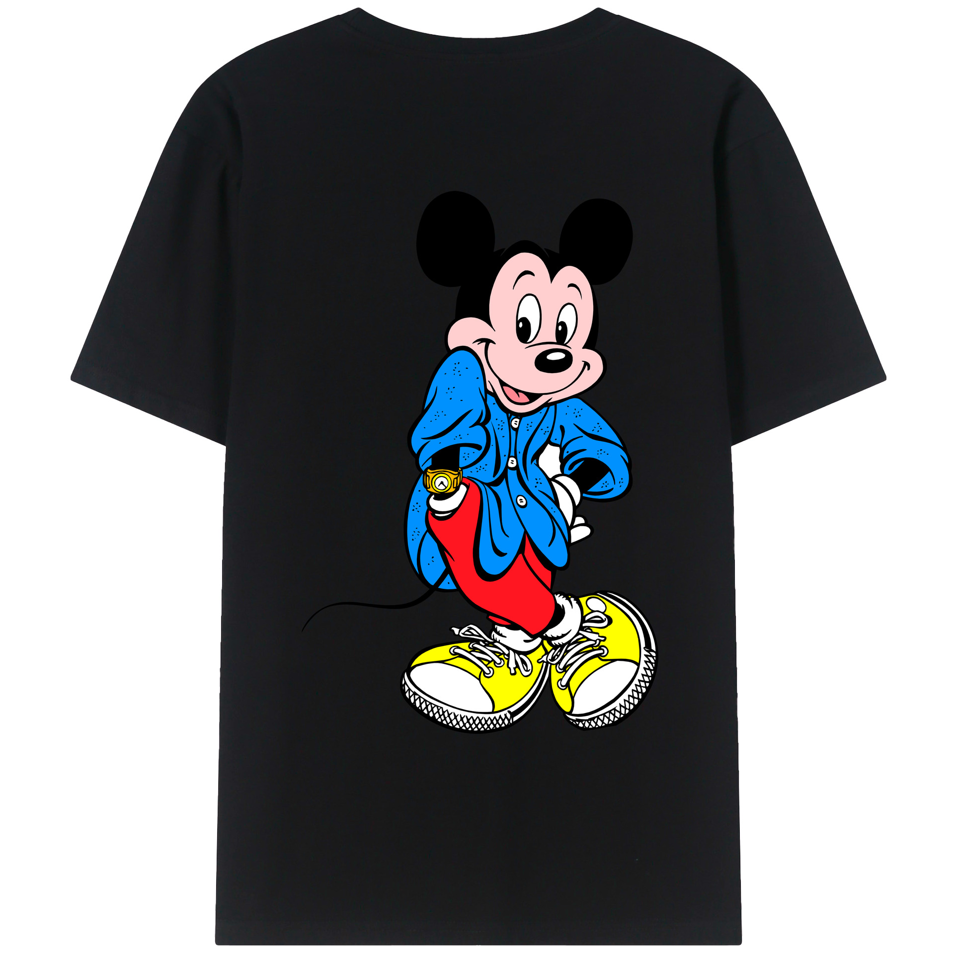 （画像用） ミッキーマウス Mickey Mouse レディース半袖Tシャツ(バックプリント)