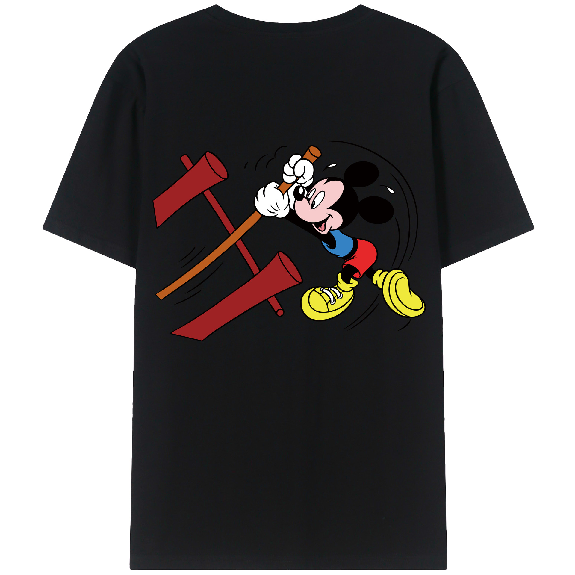 （画像用） ミッキーマウス Mickey Mouse レディース半袖Tシャツ(バックプリント)