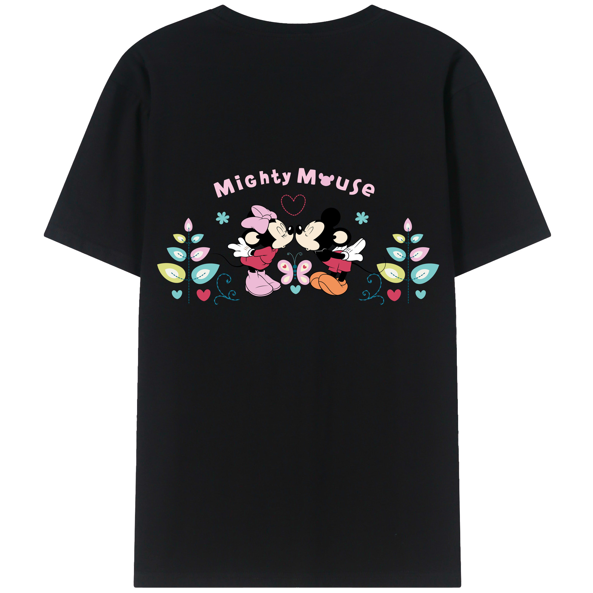（画像用） ミッキーマウス Mickey Mouse レディース半袖Tシャツ(バックプリント)