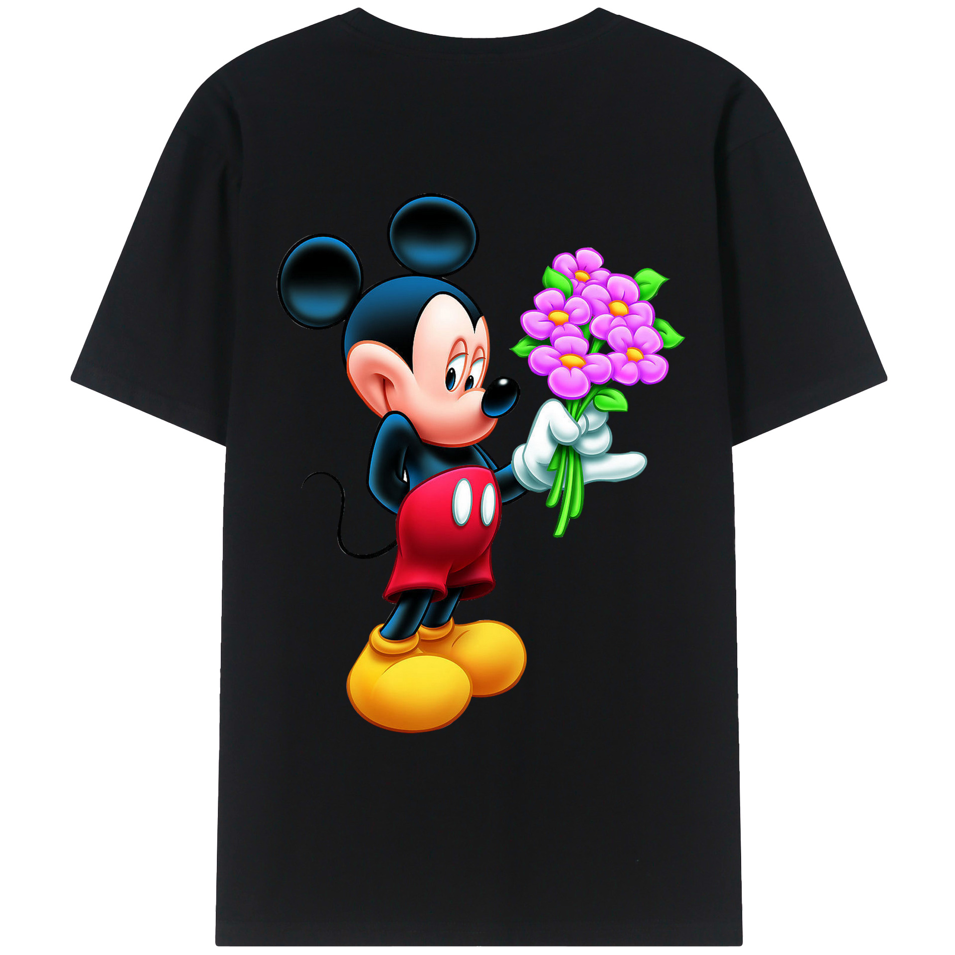（画像用） ミッキーマウス Mickey Mouse レディース半袖Tシャツ(バックプリント)