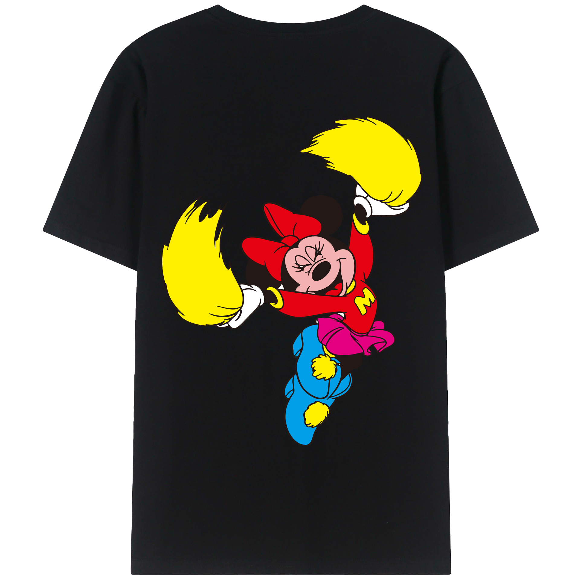 （画像用） ミッキーマウス Mickey Mouse レディース半袖Tシャツ(バックプリント)