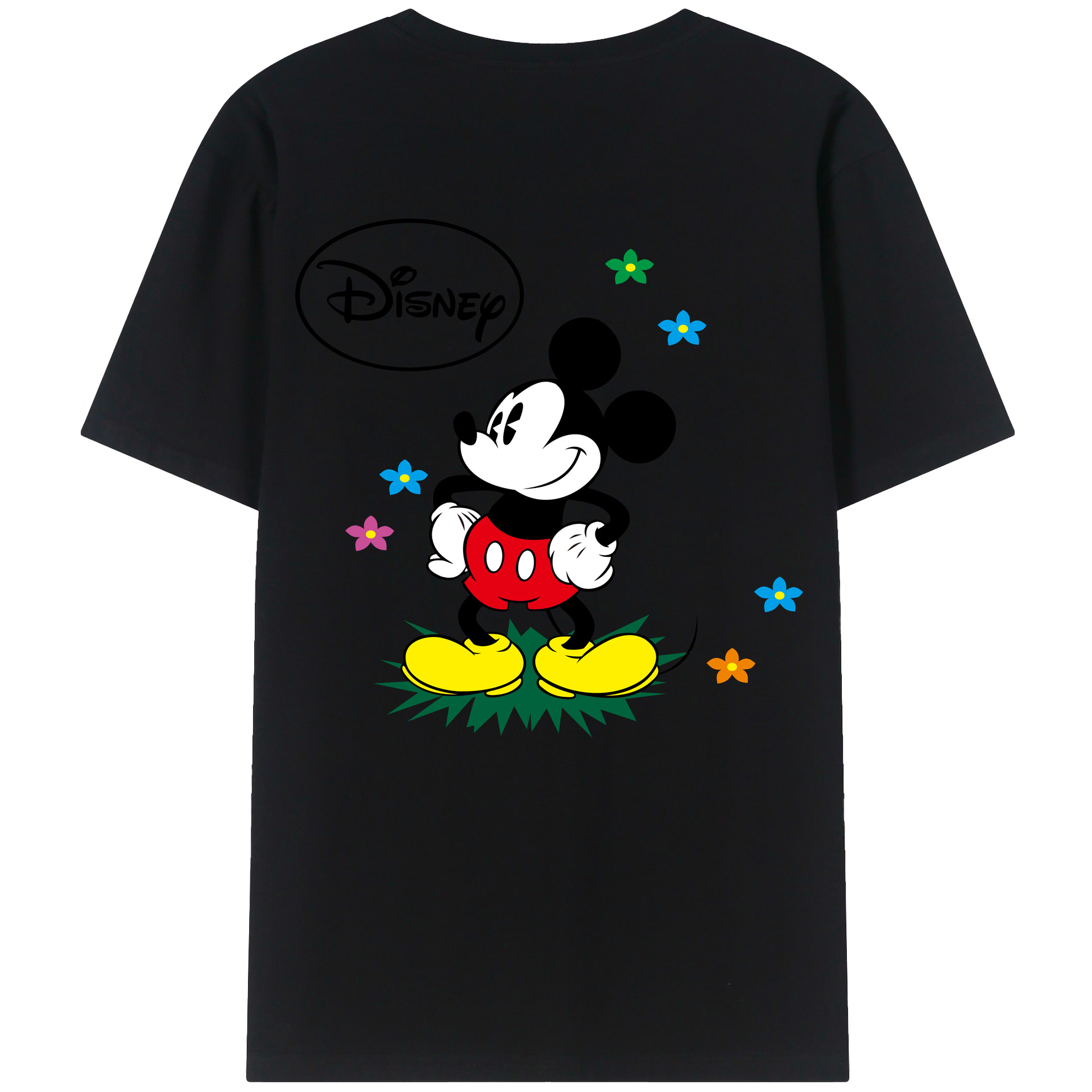 （画像用） ミッキーマウス Mickey Mouse レディース半袖Tシャツ(バックプリント)