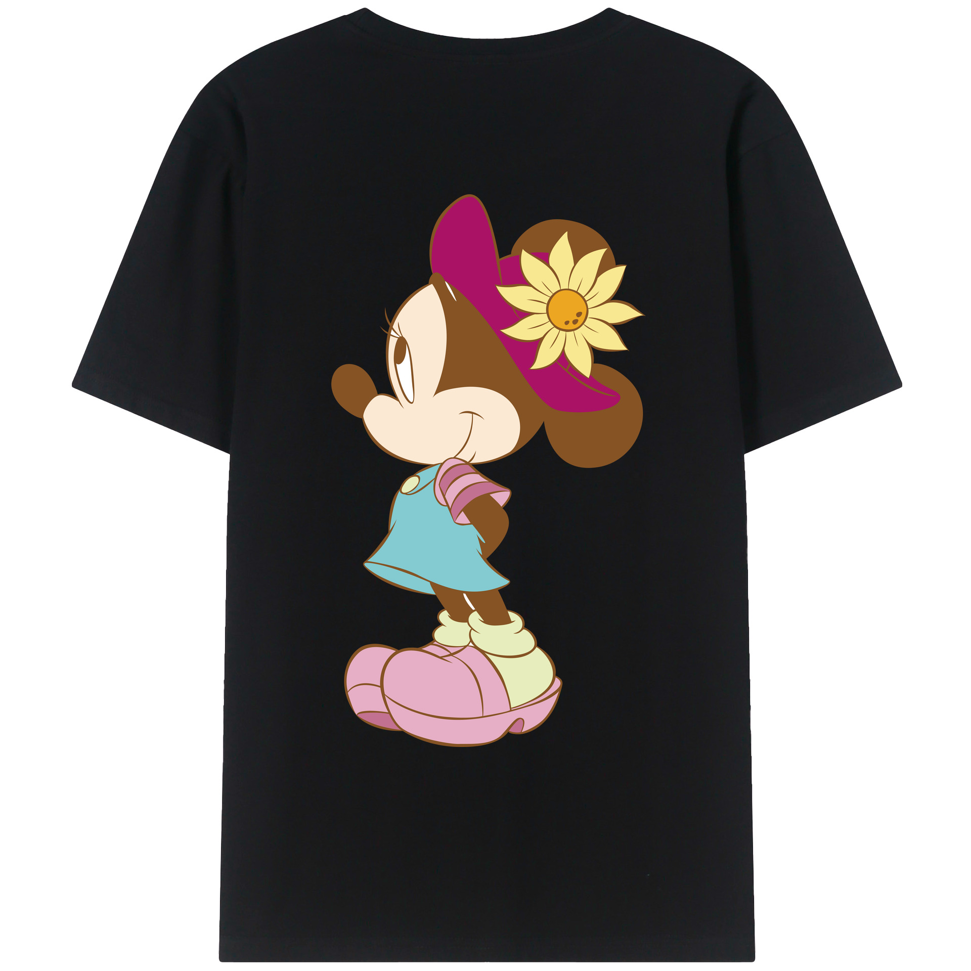 （画像用） ミッキーマウス Mickey Mouse レディース半袖Tシャツ(バックプリント)