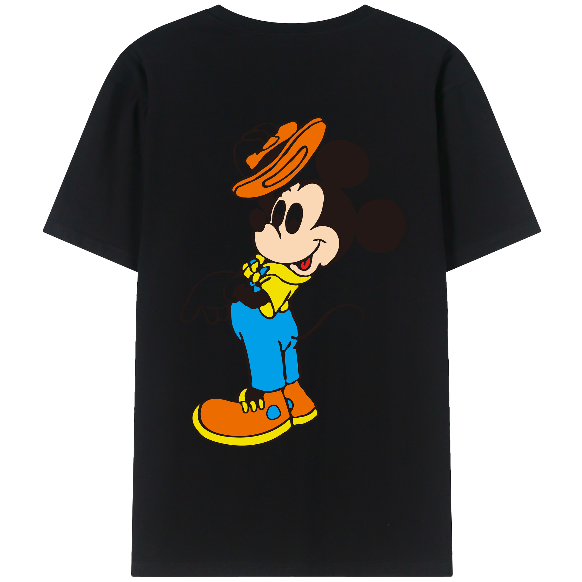 （画像用） ミッキーマウス Mickey Mouse レディース半袖Tシャツ(バックプリント)