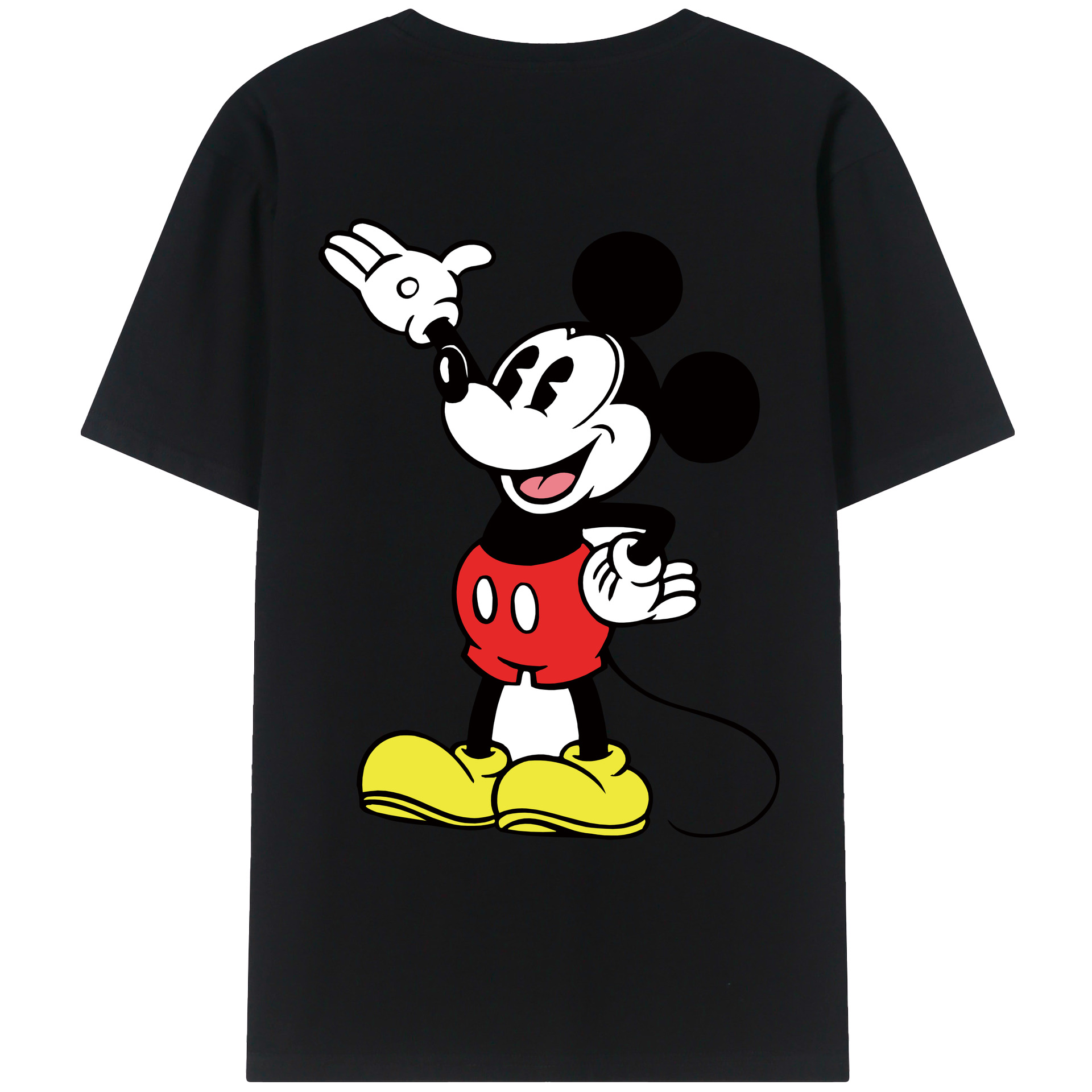 （画像用） ミッキーマウス Mickey Mouse レディース半袖Tシャツ(バックプリント)