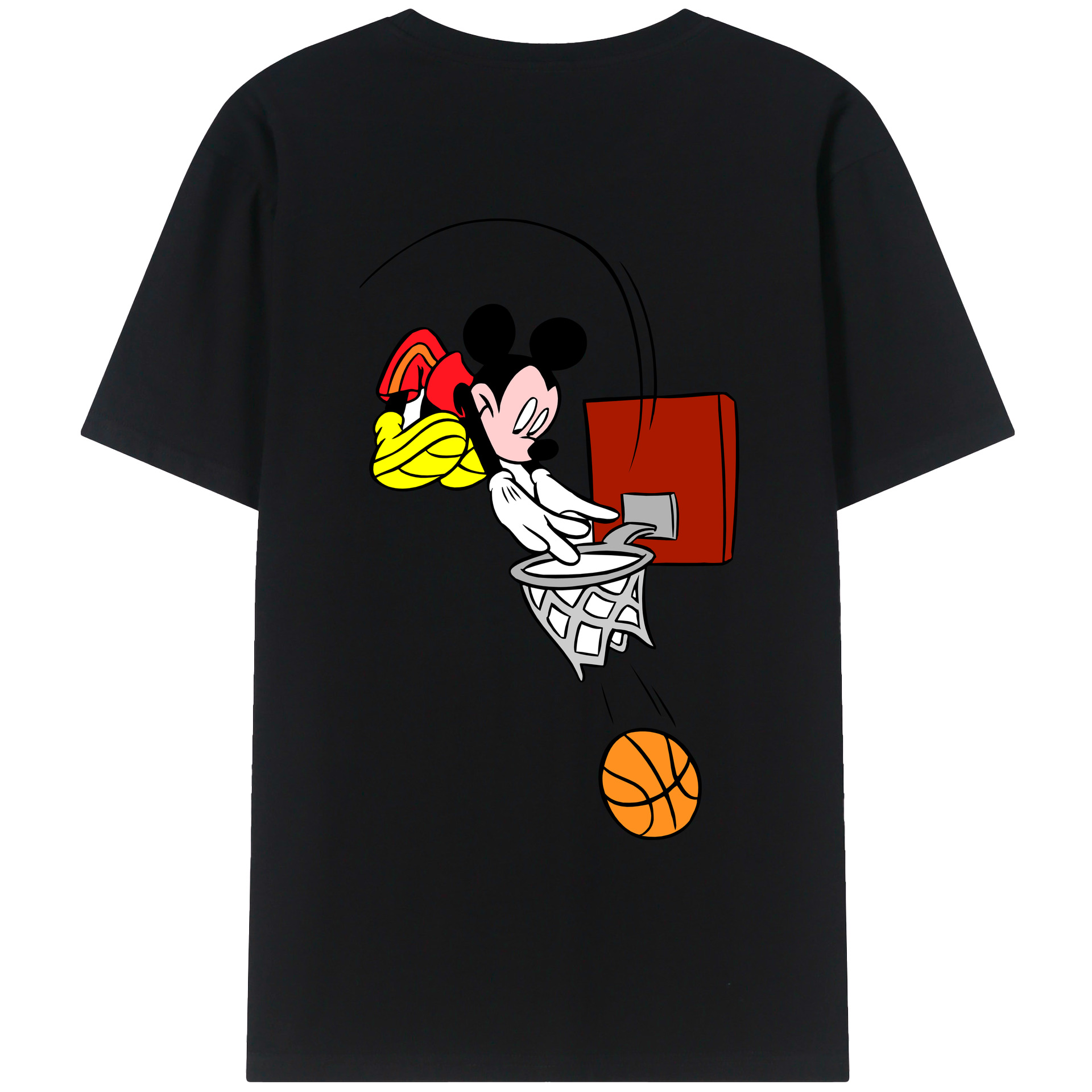 （画像用） ミッキーマウス Mickey Mouse レディース半袖Tシャツ(バックプリント)