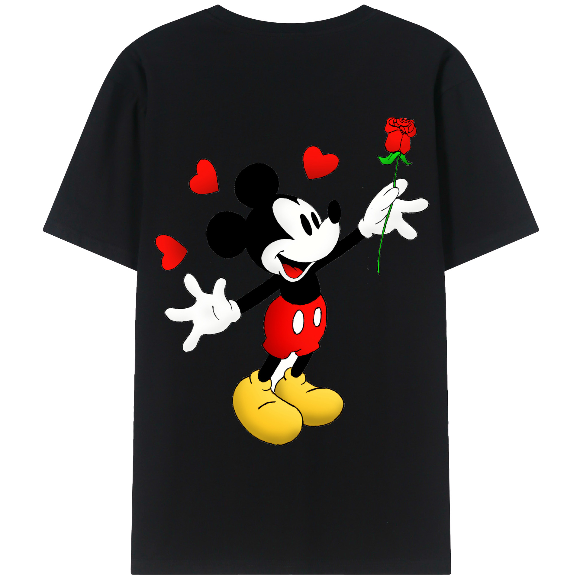 （画像用） ミッキーマウス Mickey Mouse レディース半袖Tシャツ(バックプリント)
