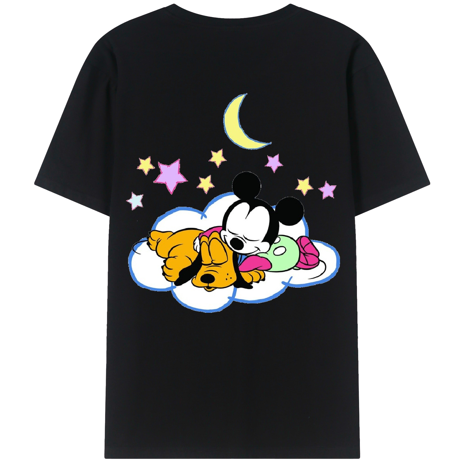 （画像用） ミッキーマウス Mickey Mouse レディース半袖Tシャツ(バックプリント)