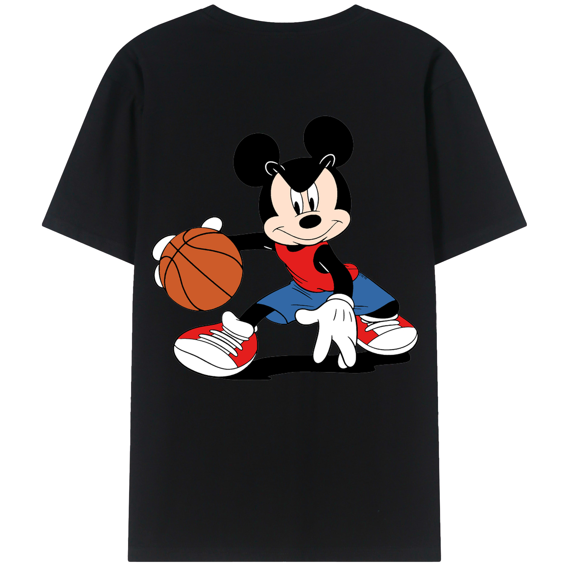 （画像用） ミッキーマウス Mickey Mouse レディース半袖Tシャツ(バックプリント)