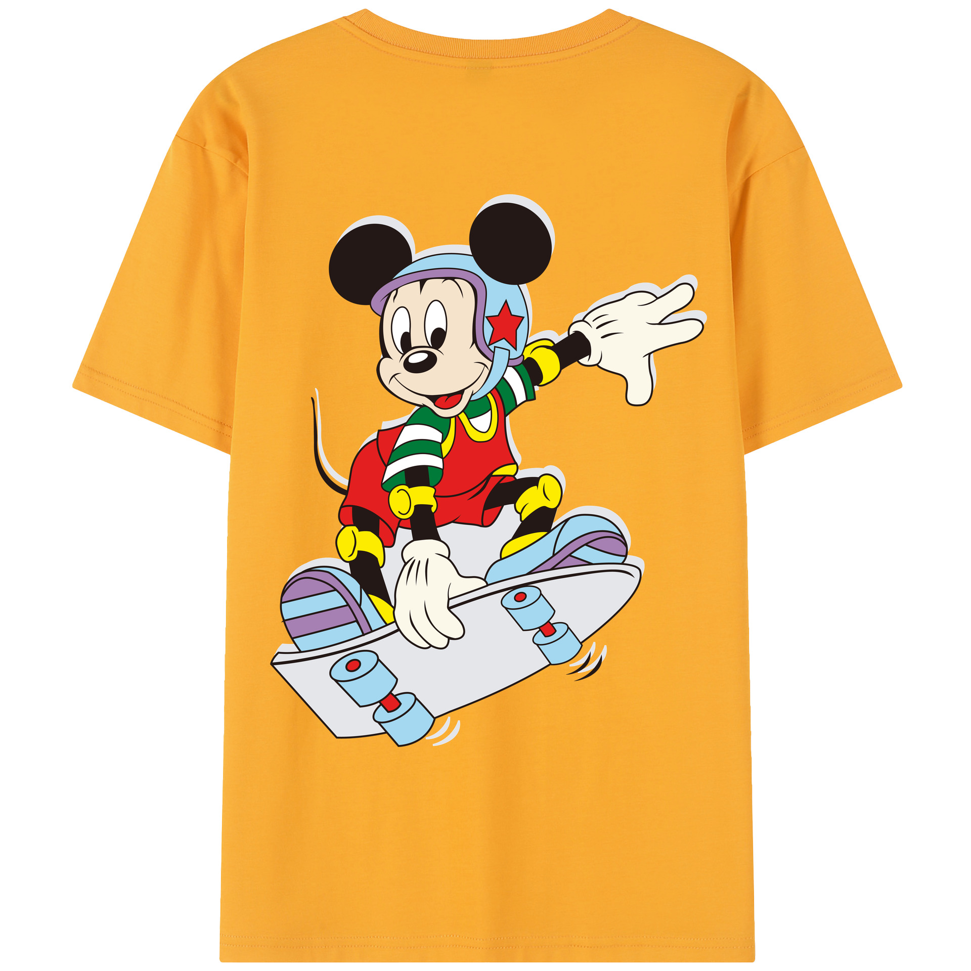 （画像用） ミッキーマウス Mickey Mouse レディース半袖Tシャツ(バックプリント)