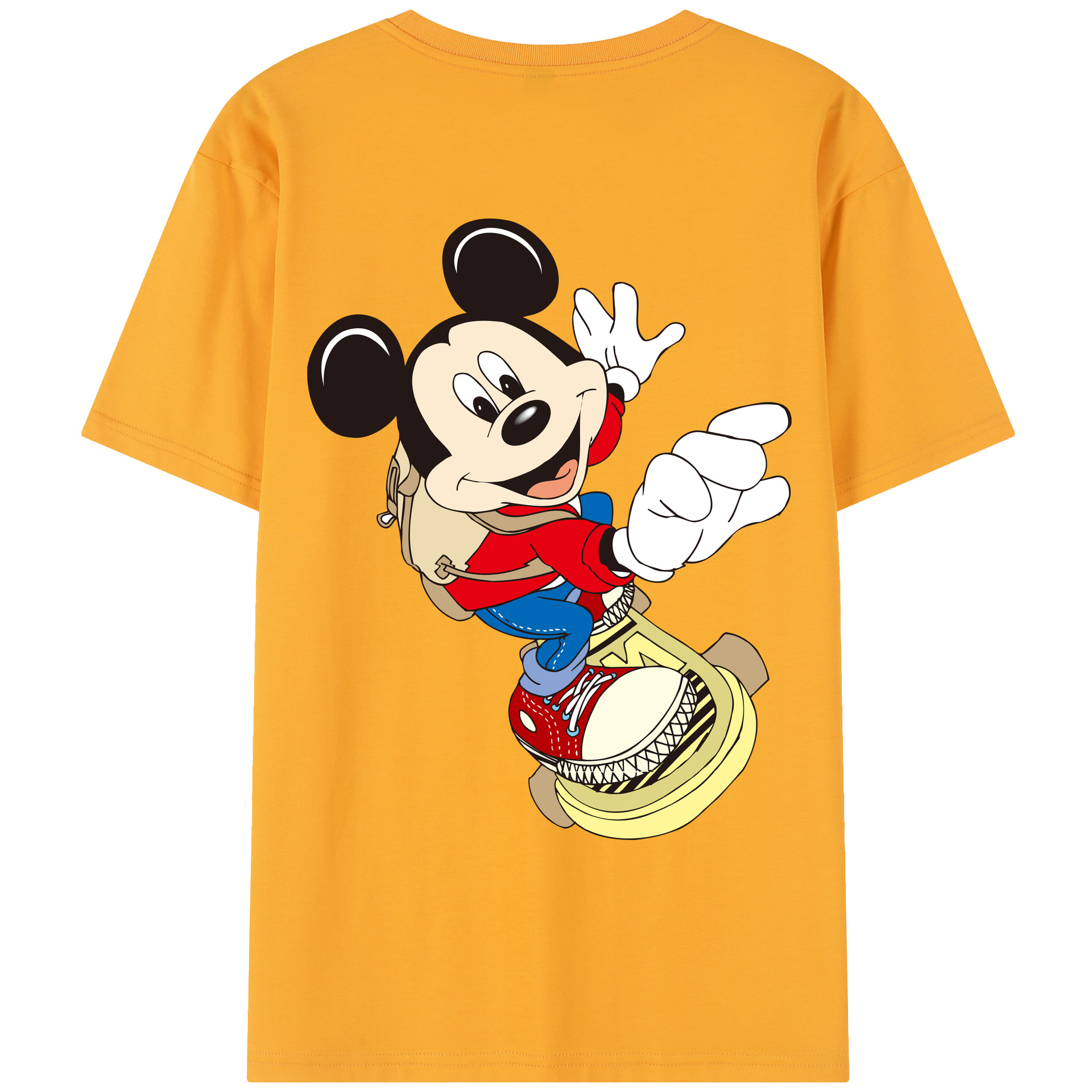 （画像用） ミッキーマウス Mickey Mouse レディース半袖Tシャツ(バックプリント)