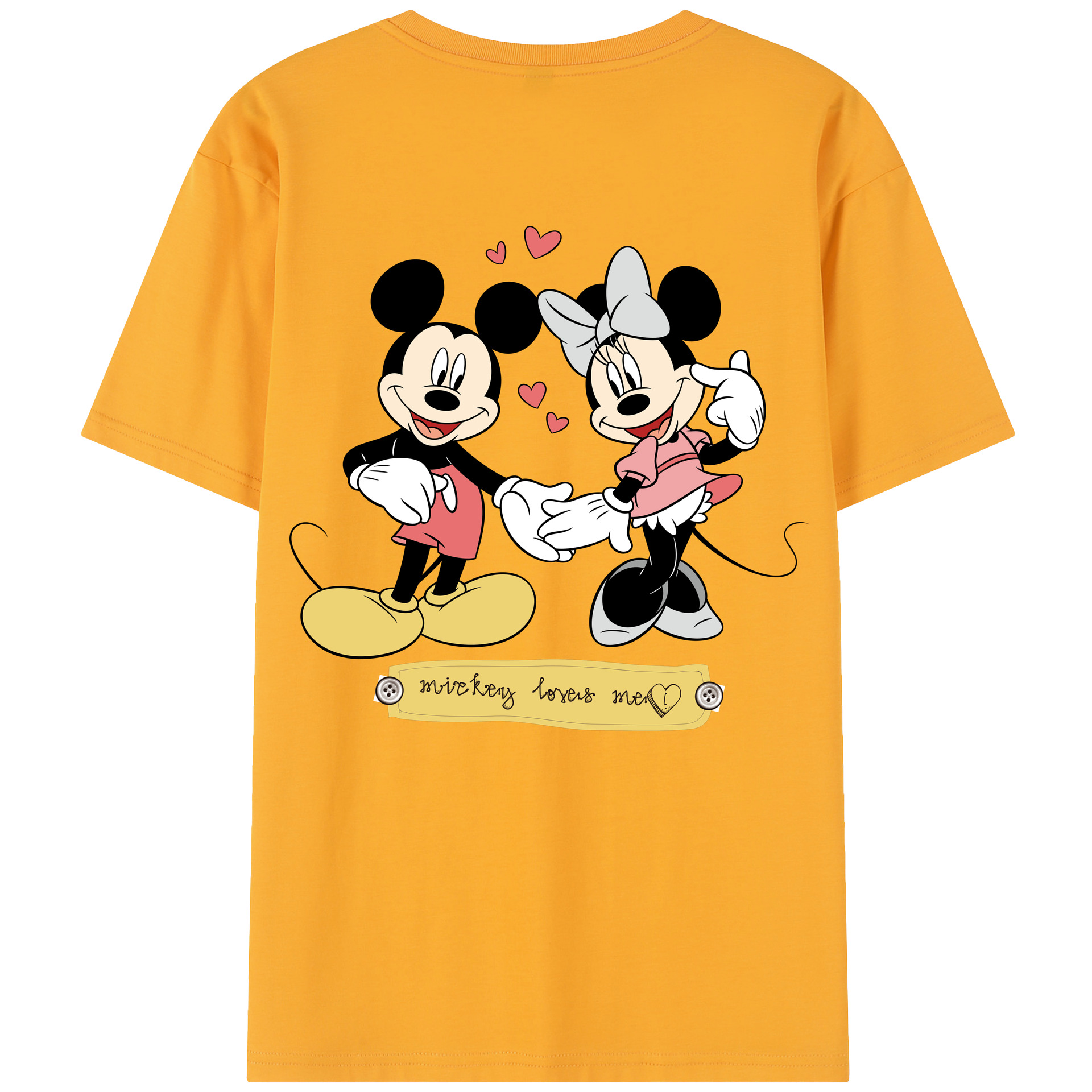 （画像用） ミッキーマウス Mickey Mouse レディース半袖Tシャツ(バックプリント)
