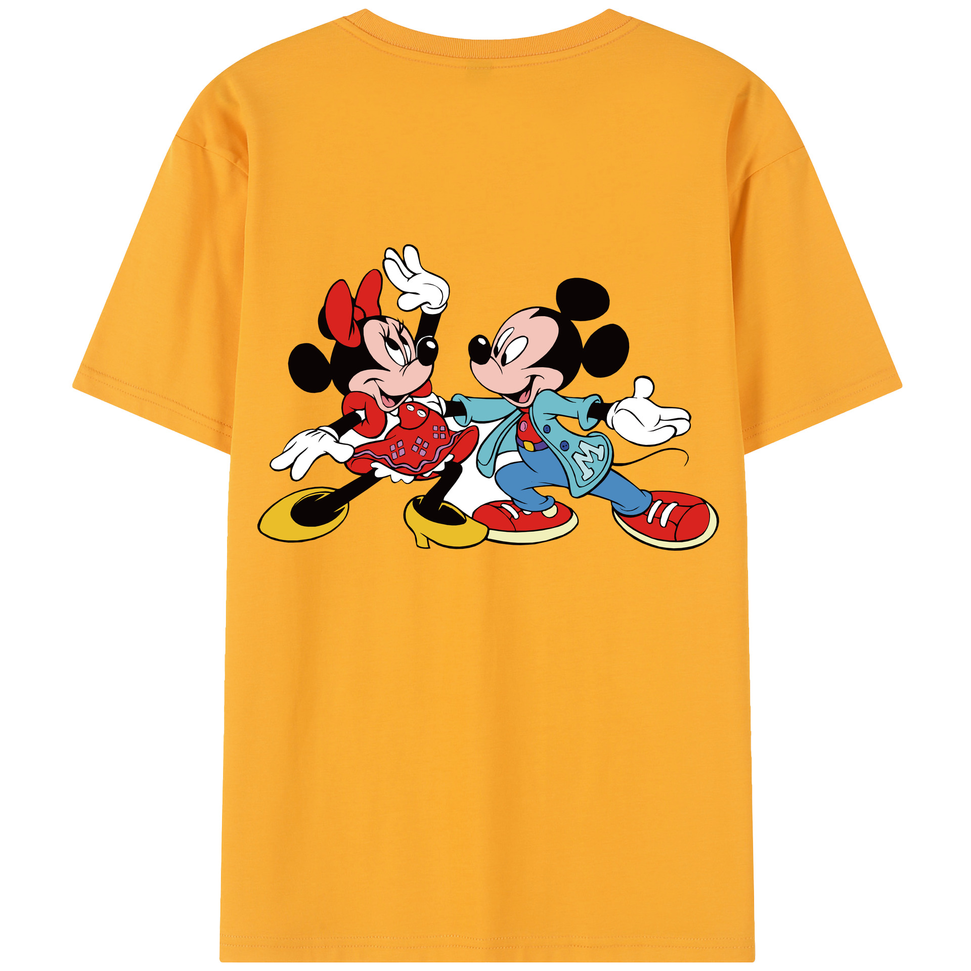 （画像用） ミッキーマウス Mickey Mouse レディース半袖Tシャツ(バックプリント)
