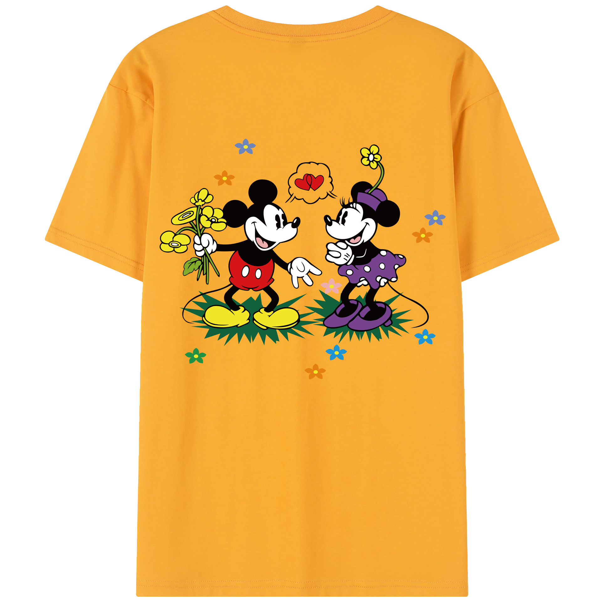 （画像用） ミッキーマウス Mickey Mouse レディース半袖Tシャツ(バックプリント)